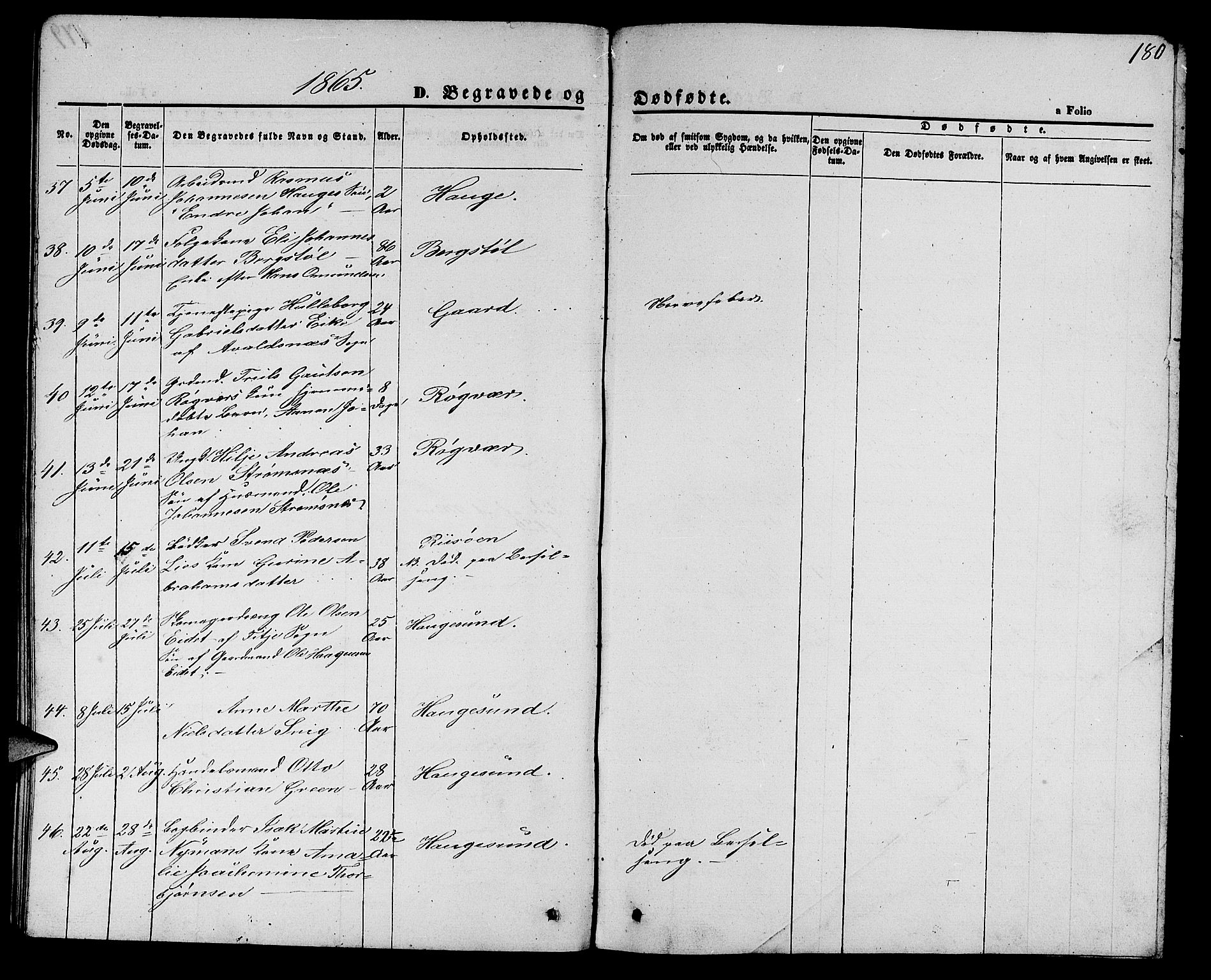 Torvastad sokneprestkontor, AV/SAST-A -101857/H/Ha/Hab/L0006: Klokkerbok nr. B 6, 1858-1867, s. 180