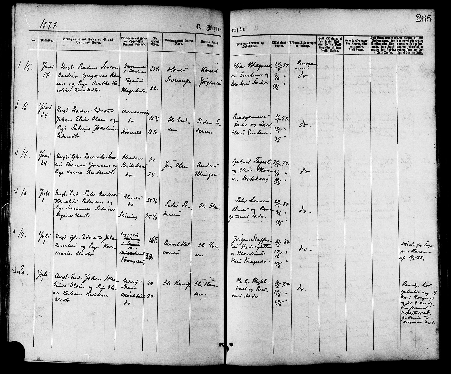 Ministerialprotokoller, klokkerbøker og fødselsregistre - Møre og Romsdal, AV/SAT-A-1454/528/L0399: Ministerialbok nr. 528A10, 1864-1879, s. 265