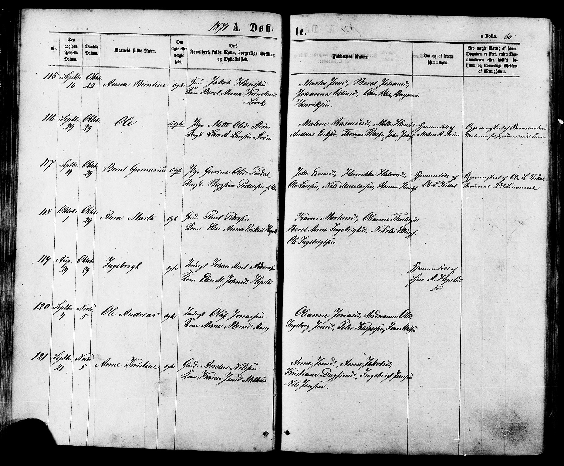 Ministerialprotokoller, klokkerbøker og fødselsregistre - Sør-Trøndelag, SAT/A-1456/657/L0706: Ministerialbok nr. 657A07, 1867-1878, s. 60
