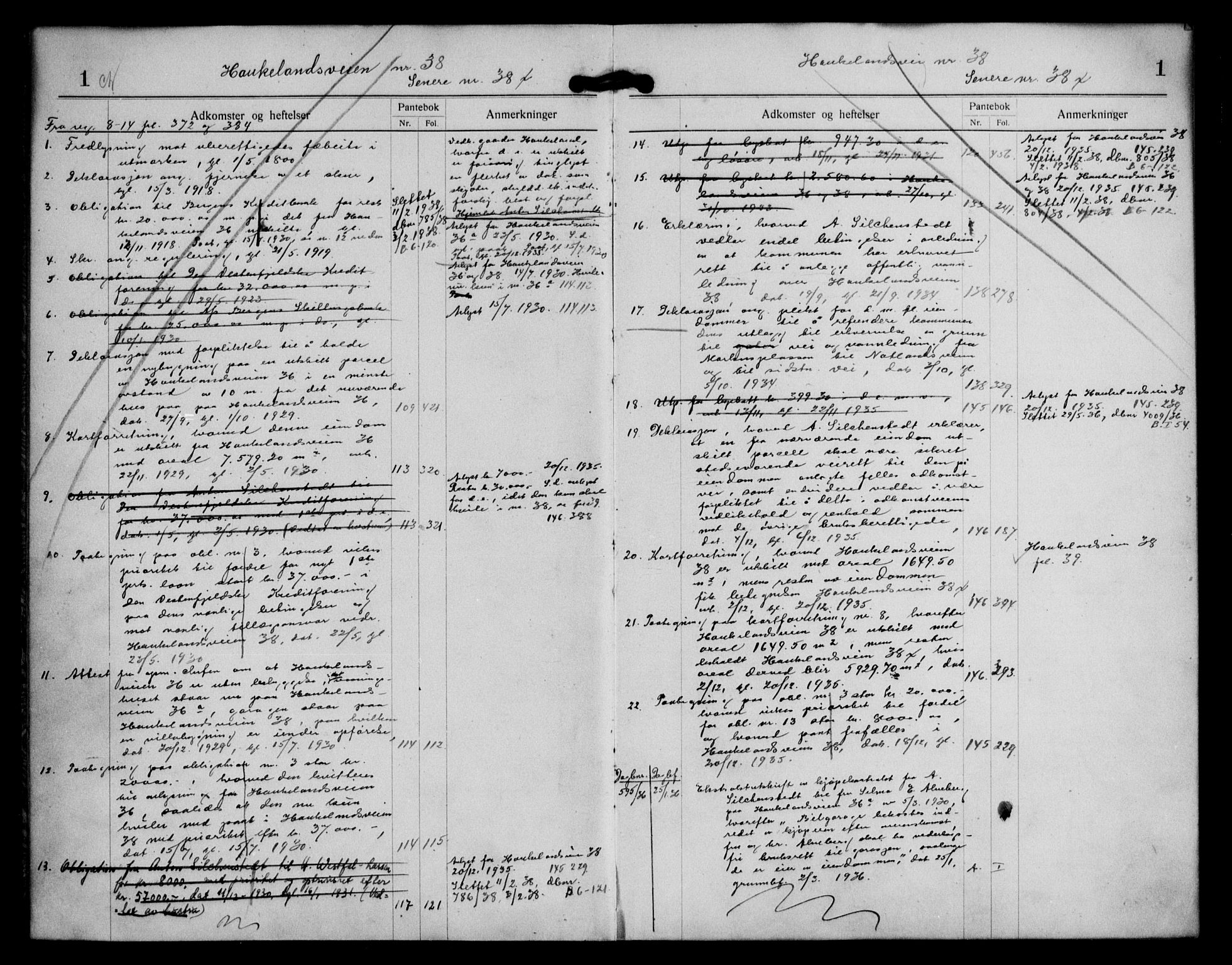 Byfogd og Byskriver i Bergen, AV/SAB-A-3401/03/03AdD/L0018: Panteregister nr. A.d.D.18, 1894-1936, s. 1