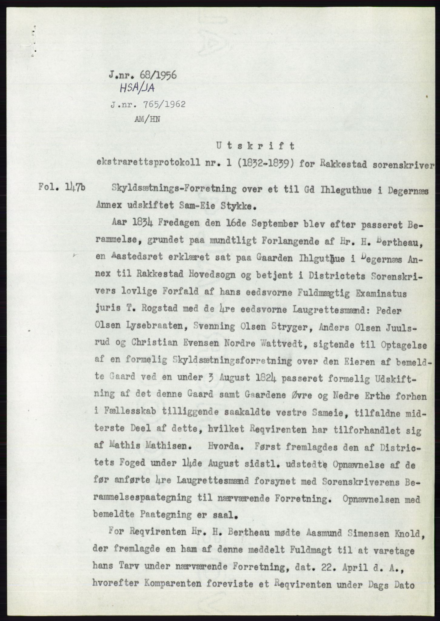 Statsarkivet i Oslo, AV/SAO-A-10621/Z/Zd/L0004: Avskrifter, j.nr 1-797/1956, 1956, s. 35