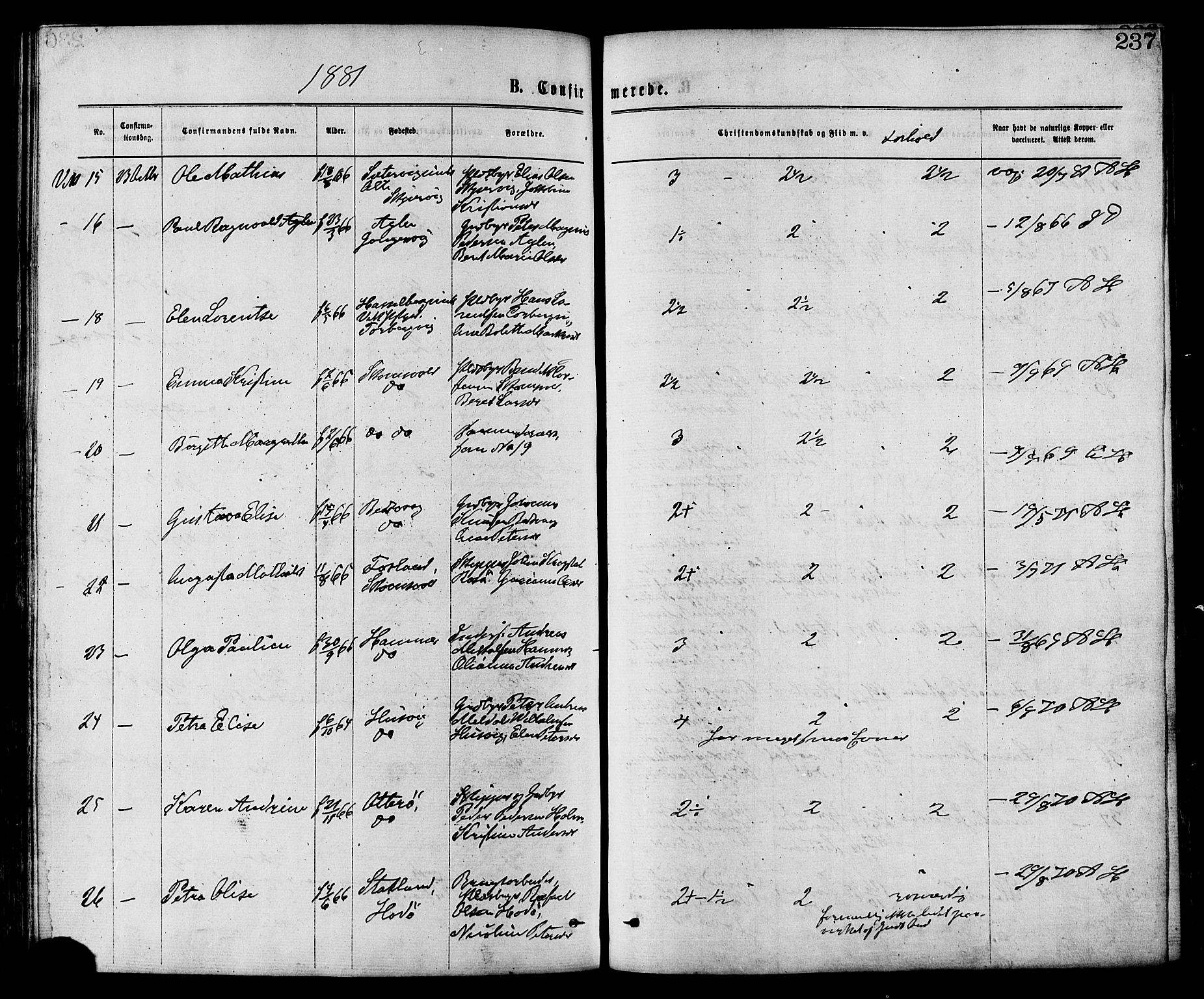Ministerialprotokoller, klokkerbøker og fødselsregistre - Nord-Trøndelag, AV/SAT-A-1458/773/L0616: Ministerialbok nr. 773A07, 1870-1887, s. 237