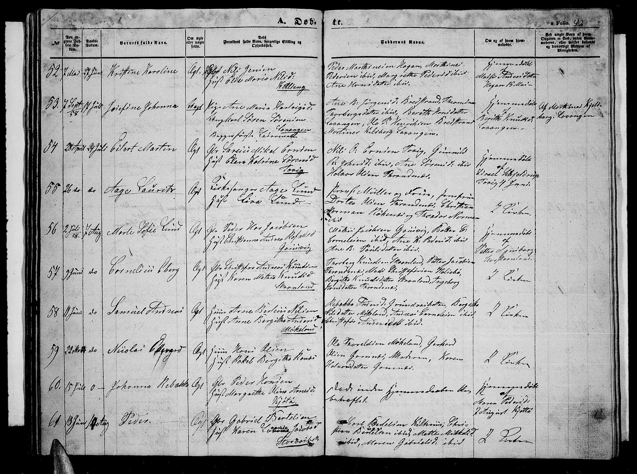 Trondenes sokneprestkontor, AV/SATØ-S-1319/H/Hb/L0007klokker: Klokkerbok nr. 7, 1855-1862, s. 42