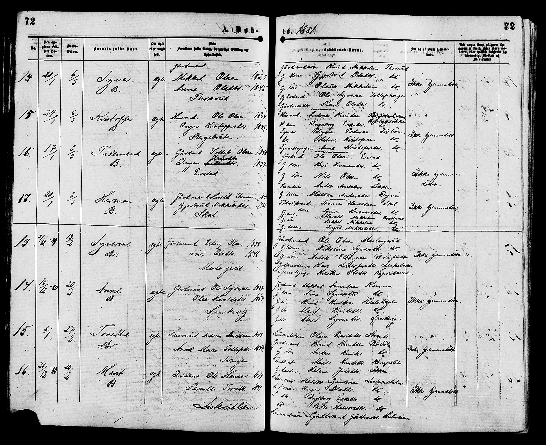 Sør-Aurdal prestekontor, AV/SAH-PREST-128/H/Ha/Haa/L0008: Ministerialbok nr. 8, 1877-1885, s. 72