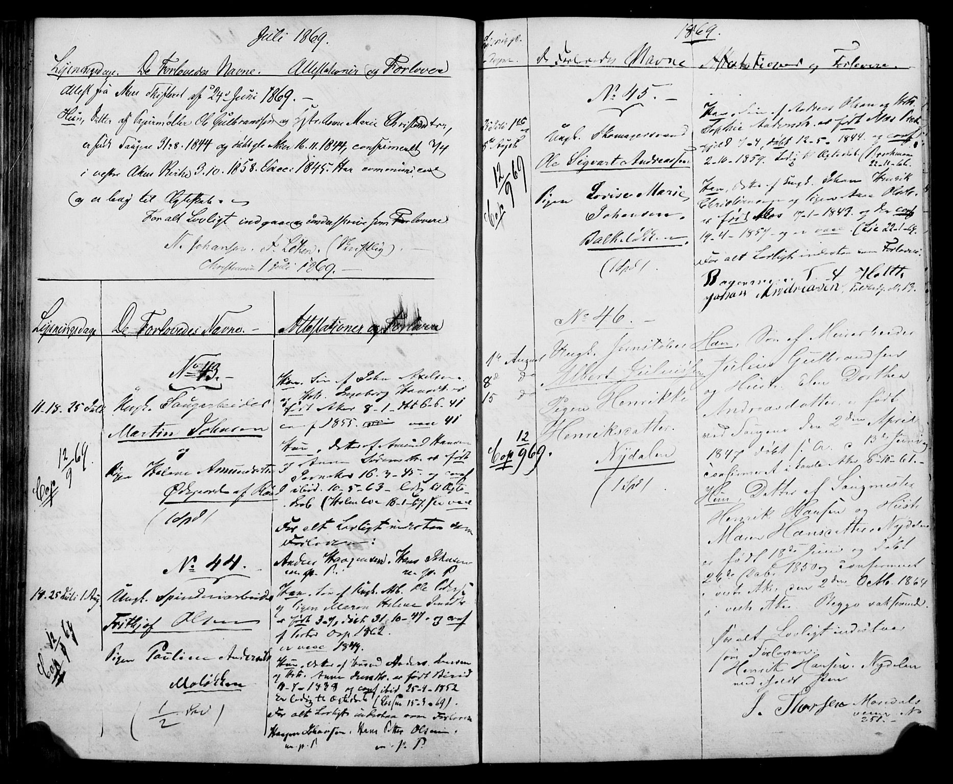 Vestre Aker prestekontor Kirkebøker, AV/SAO-A-10025/H/Ha/L0001: Lysningsprotokoll nr. 1, 1865-1878