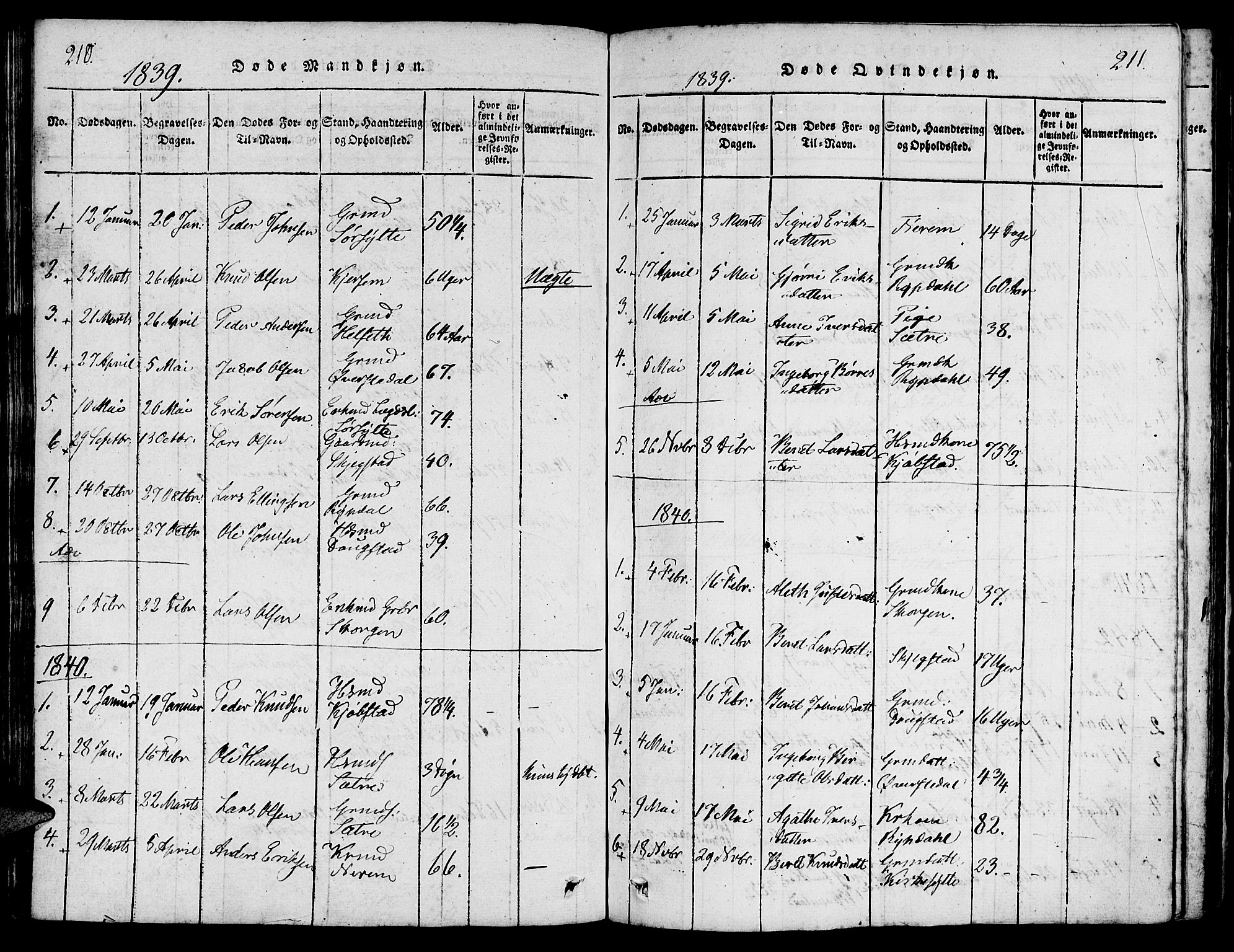 Ministerialprotokoller, klokkerbøker og fødselsregistre - Møre og Romsdal, AV/SAT-A-1454/541/L0544: Ministerialbok nr. 541A01, 1818-1847, s. 210-211