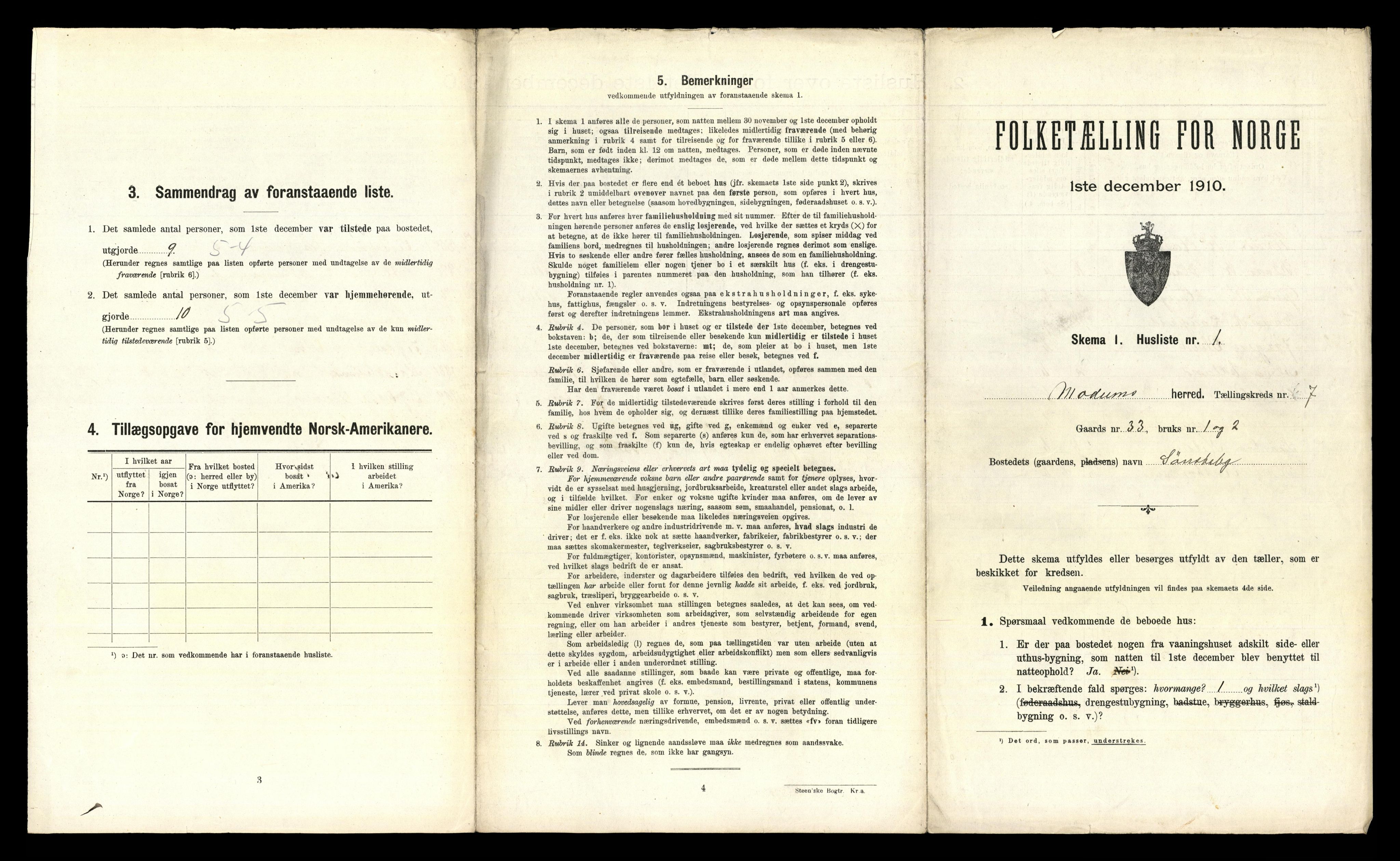 RA, Folketelling 1910 for 0623 Modum herred, 1910, s. 900