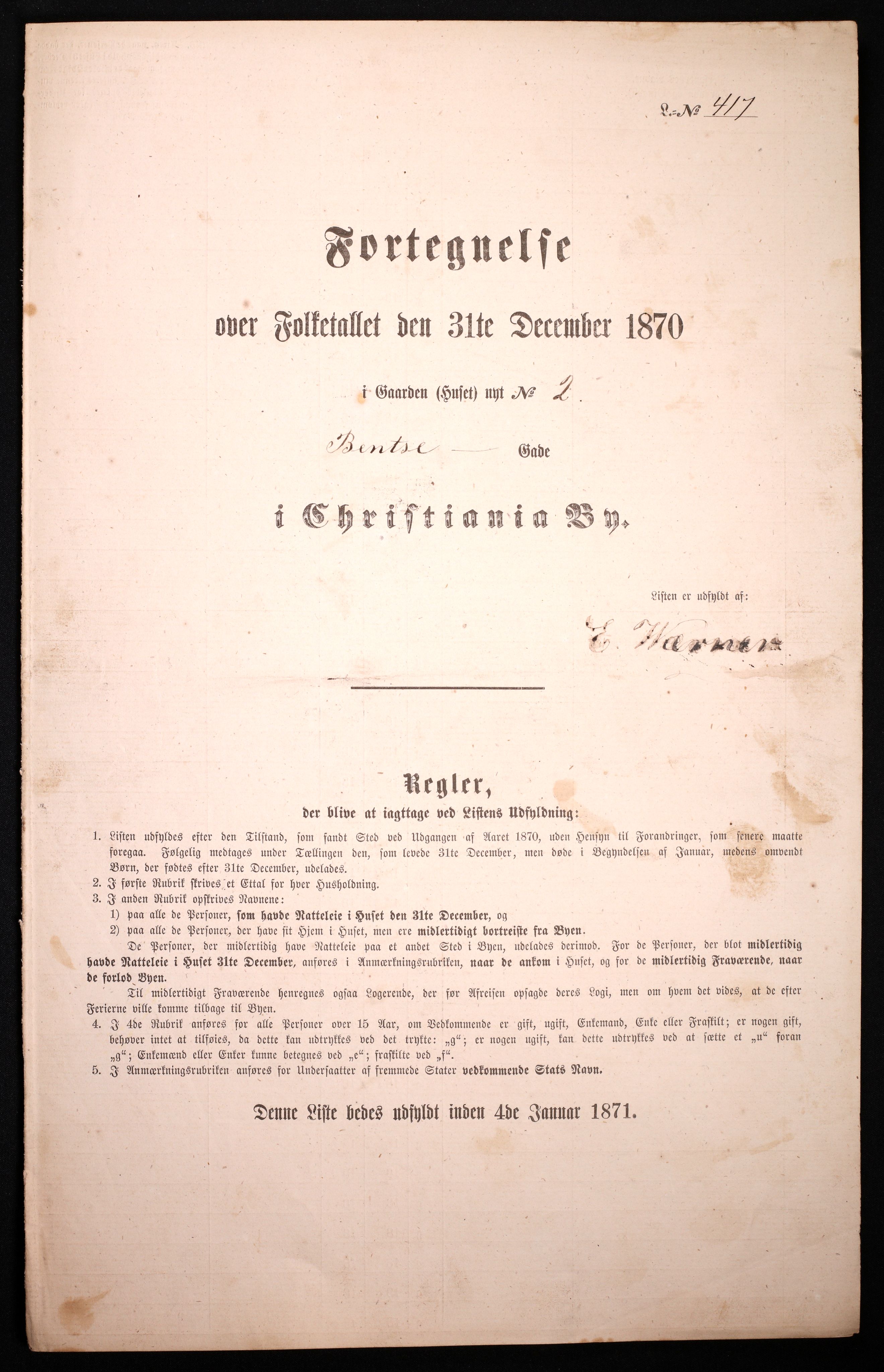 RA, Folketelling 1870 for 0301 Kristiania kjøpstad, 1870, s. 372