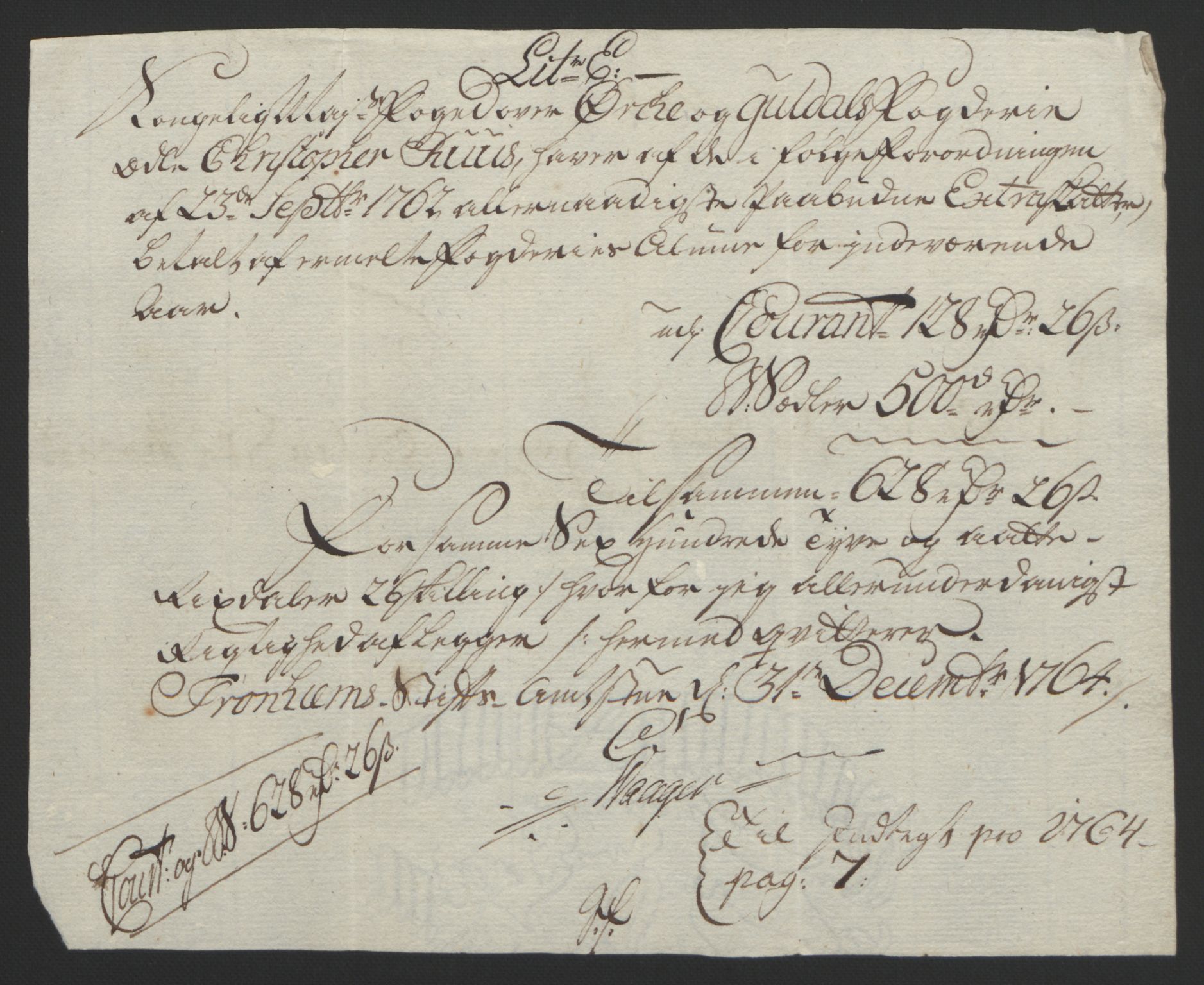 Rentekammeret inntil 1814, Reviderte regnskaper, Fogderegnskap, RA/EA-4092/R60/L4094: Ekstraskatten Orkdal og Gauldal, 1762-1765, s. 108