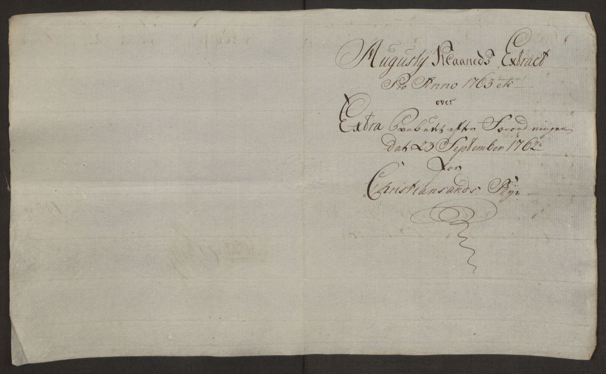 Rentekammeret inntil 1814, Reviderte regnskaper, Byregnskaper, AV/RA-EA-4066/R/Rm/L0265/0001: [M6] Kontribusjonsregnskap / Ekstraskatt, 1762-1764, s. 171