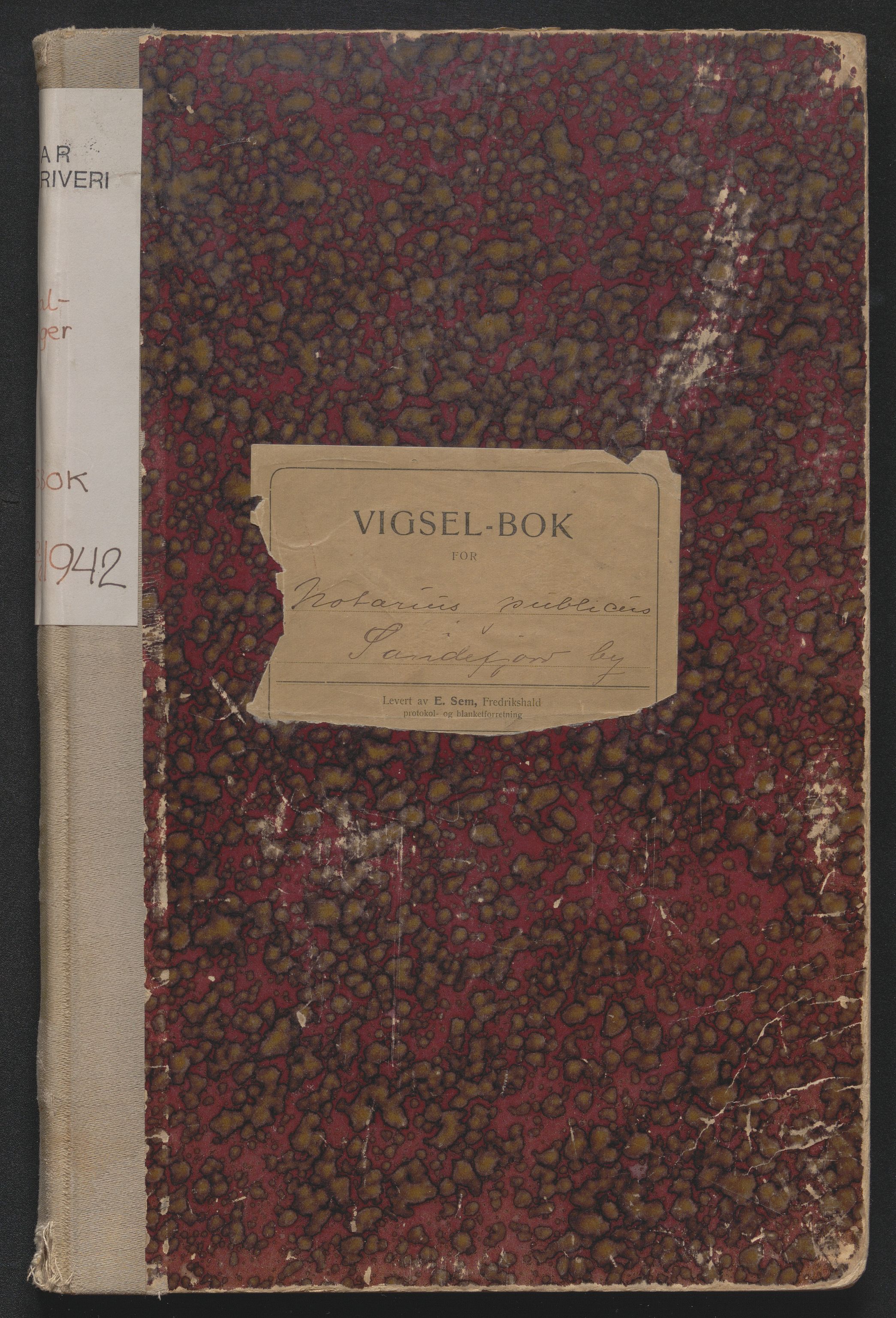 Sandar sorenskriveri, AV/SAKO-A-86/L/Lb/L0001: Vigselselbok, 1921-1942