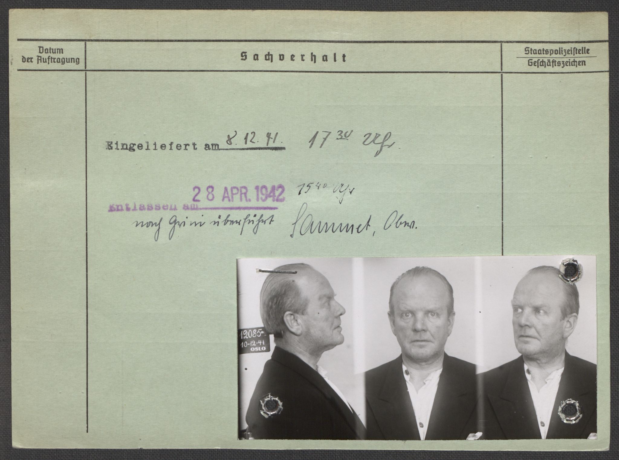 Befehlshaber der Sicherheitspolizei und des SD, AV/RA-RAFA-5969/E/Ea/Eaa/L0002: Register over norske fanger i Møllergata 19: Bj-Eng, 1940-1945, s. 1144