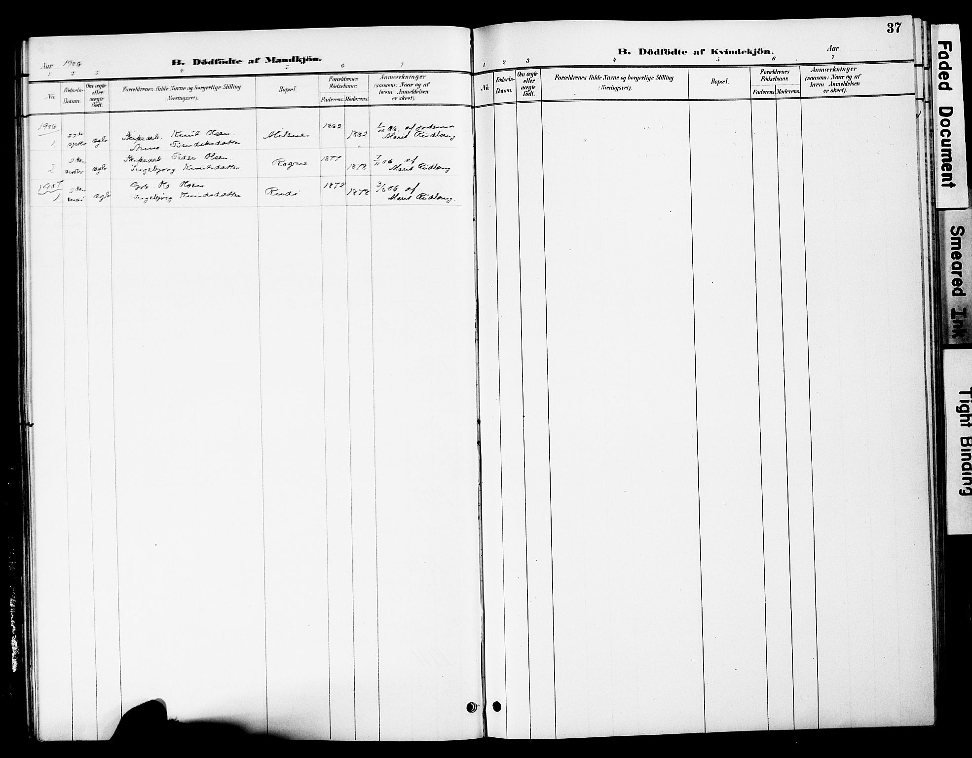 Øystre Slidre prestekontor, SAH/PREST-138/H/Ha/Hab/L0005: Klokkerbok nr. 5, 1887-1910, s. 37