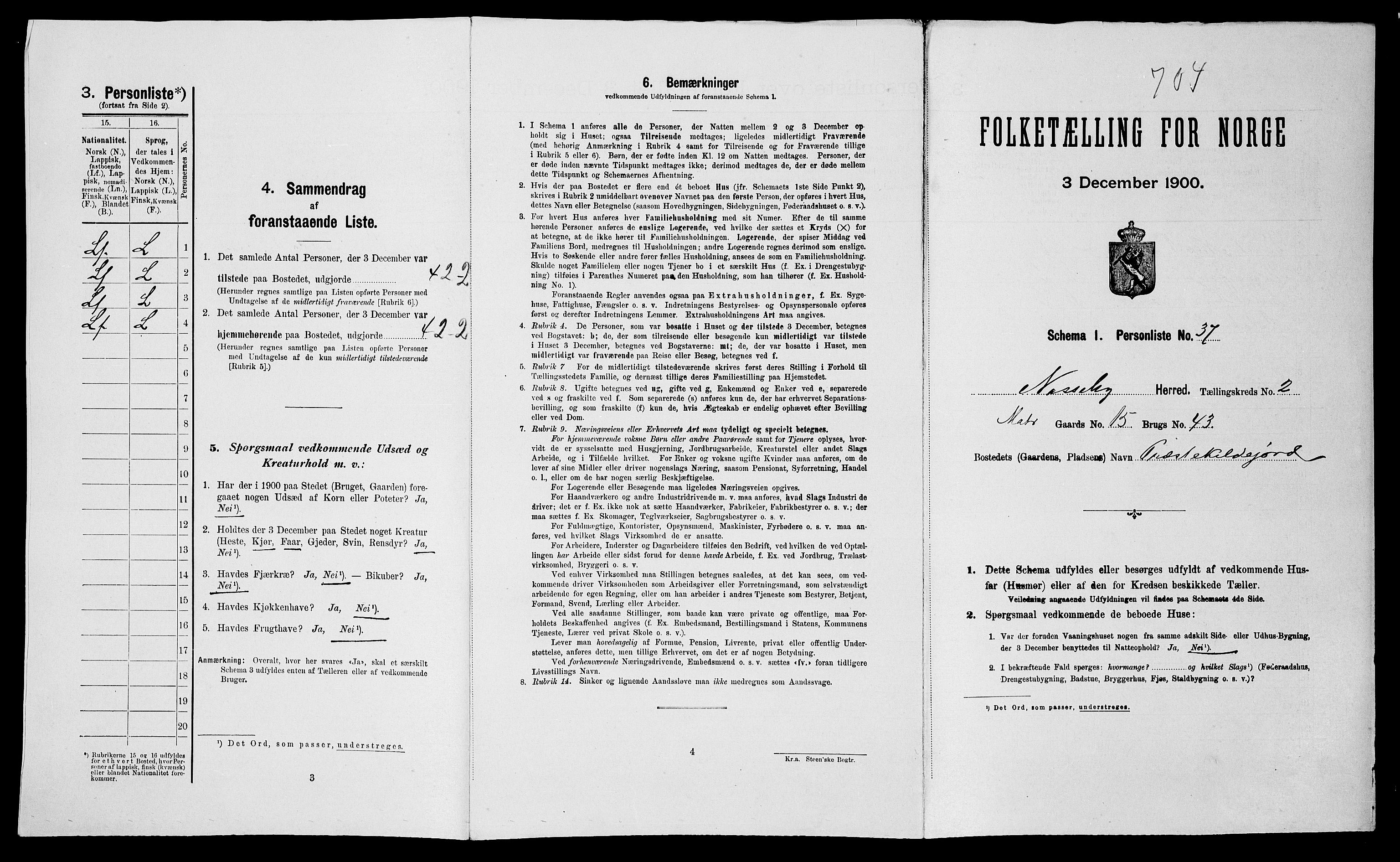 SATØ, Folketelling 1900 for 2027 Nesseby herred, 1900, s. 186