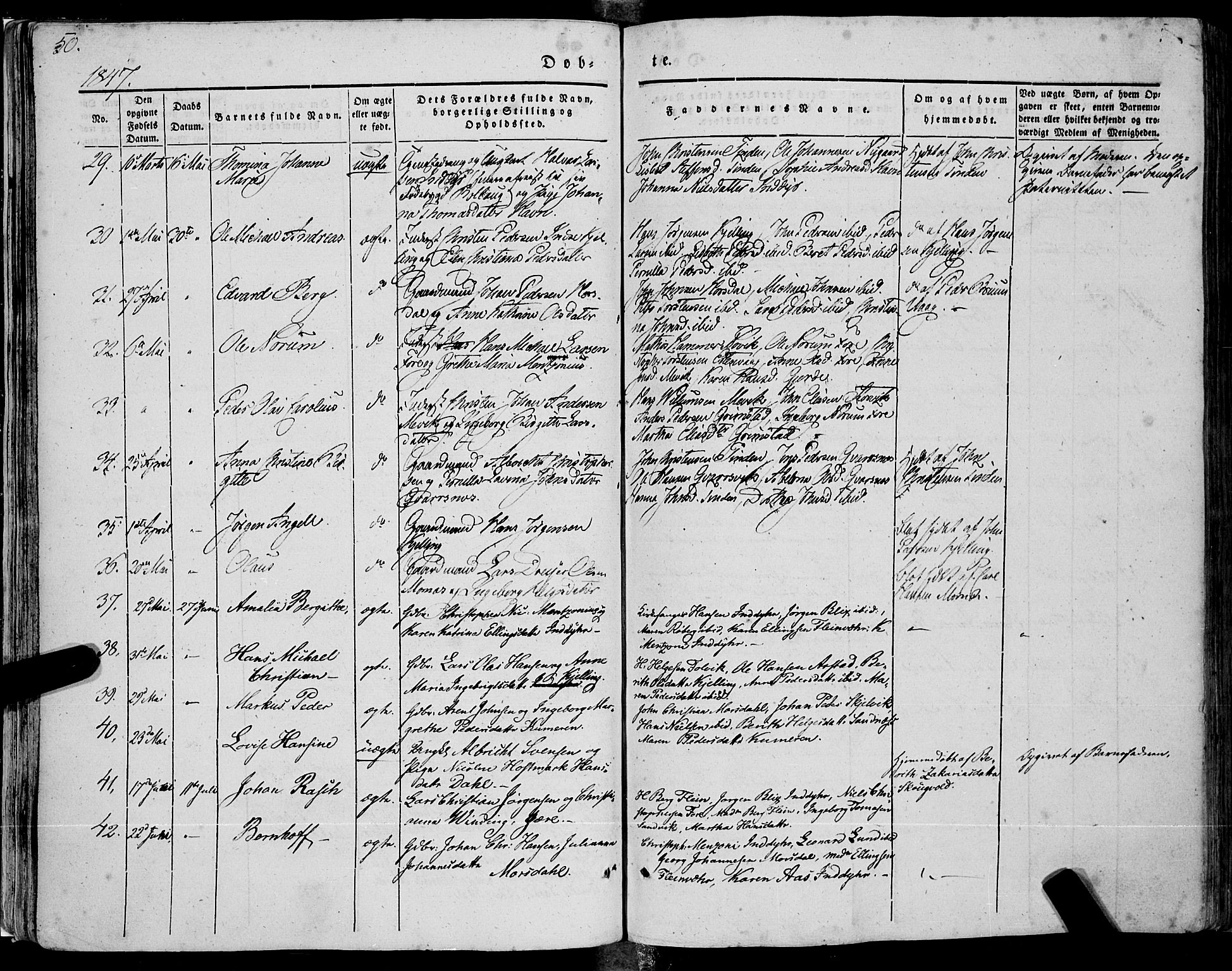 Ministerialprotokoller, klokkerbøker og fødselsregistre - Nordland, SAT/A-1459/805/L0097: Ministerialbok nr. 805A04, 1837-1861, s. 50
