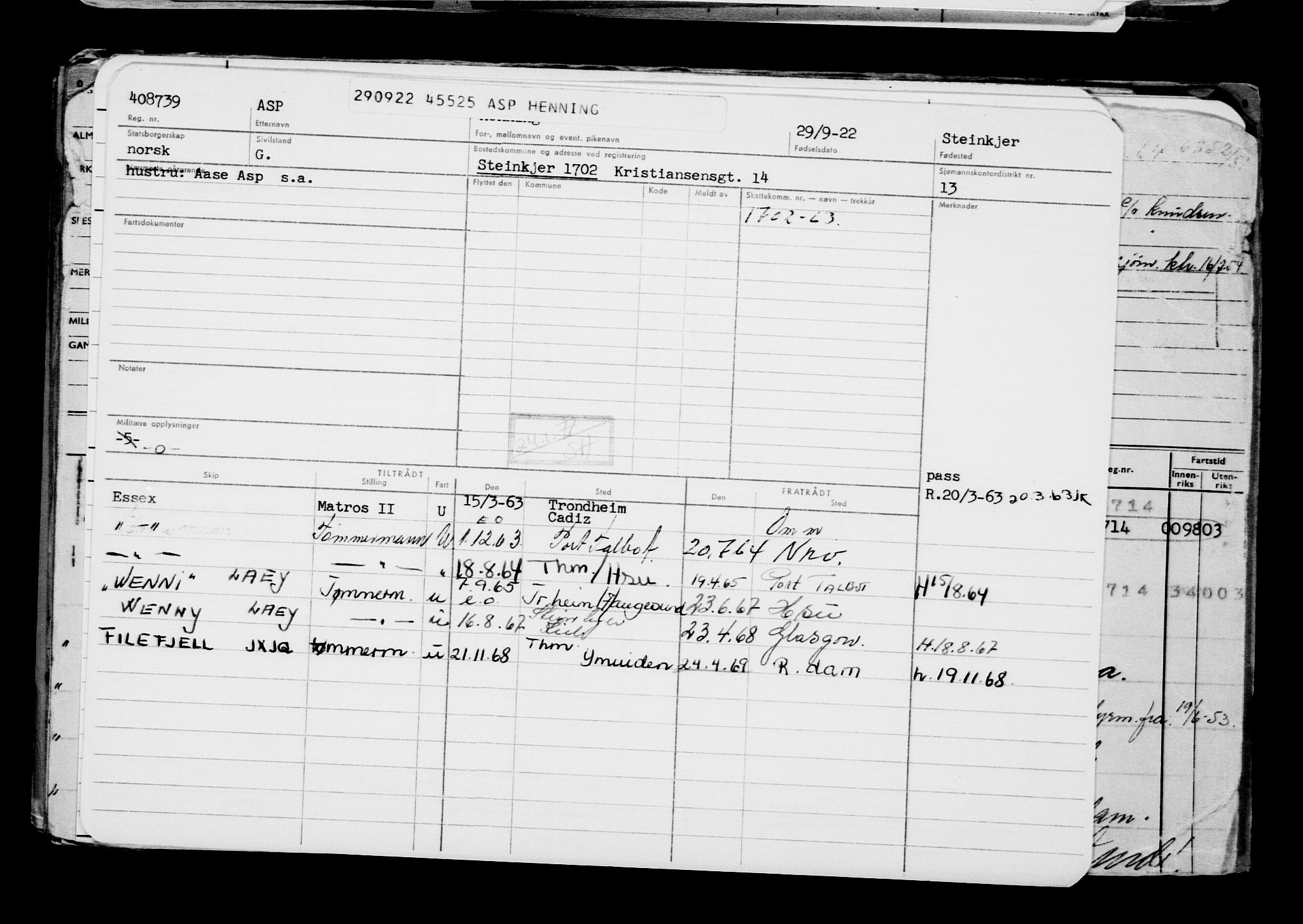 Direktoratet for sjømenn, AV/RA-S-3545/G/Gb/L0210: Hovedkort, 1922, s. 906