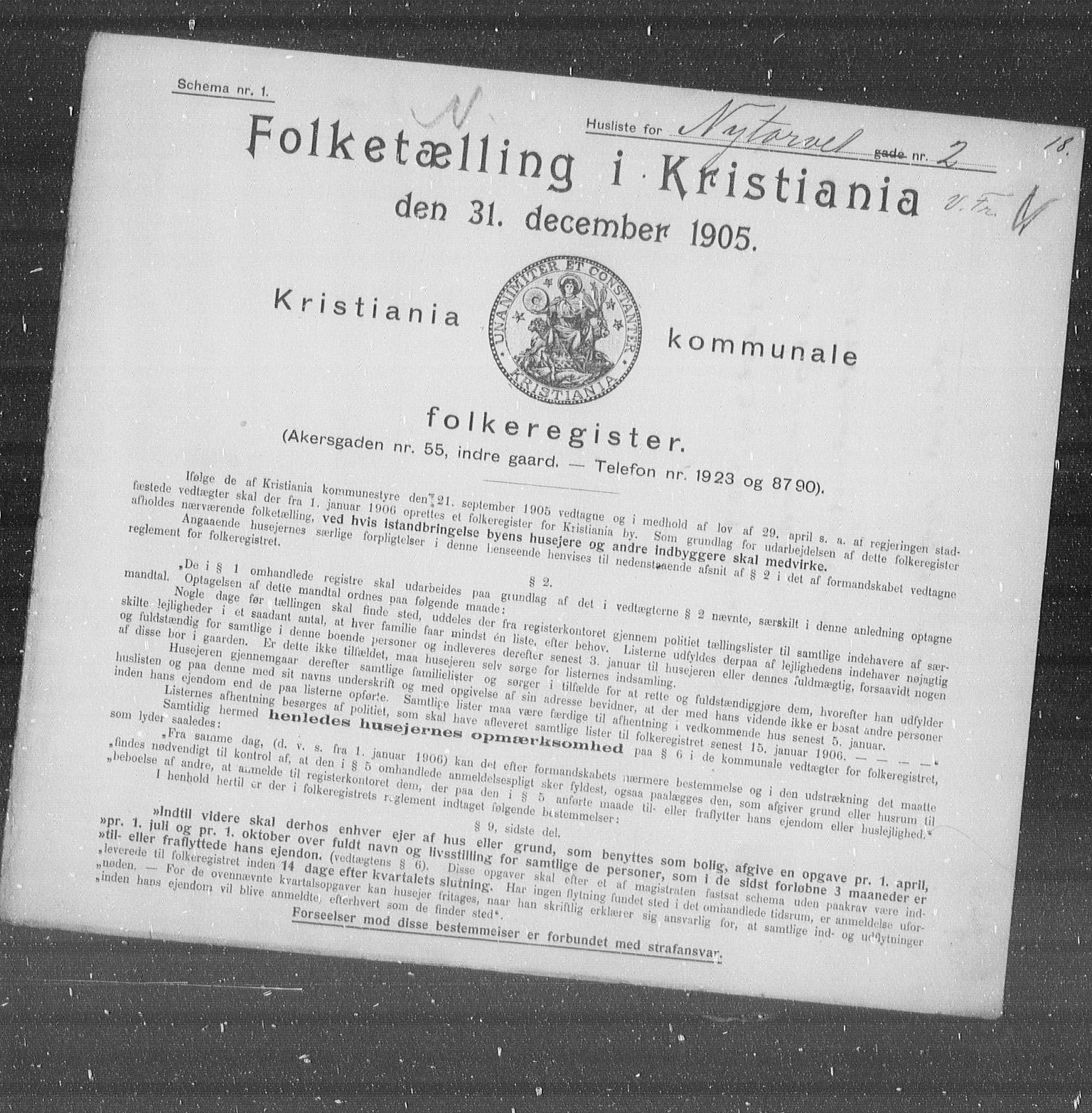 OBA, Kommunal folketelling 31.12.1905 for Kristiania kjøpstad, 1905, s. 39001