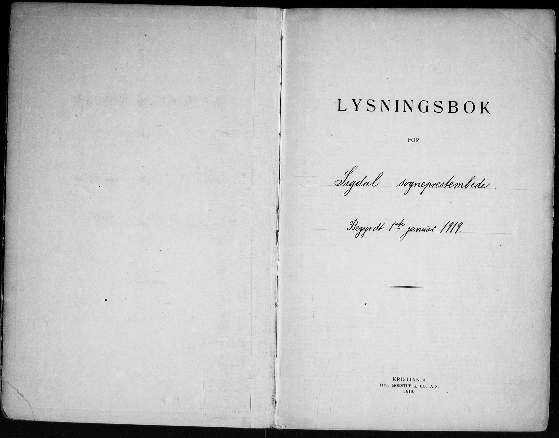 Sigdal kirkebøker, SAKO/A-245/H/Ha/L0001: Lysningsprotokoll nr. 1, 1919-1953
