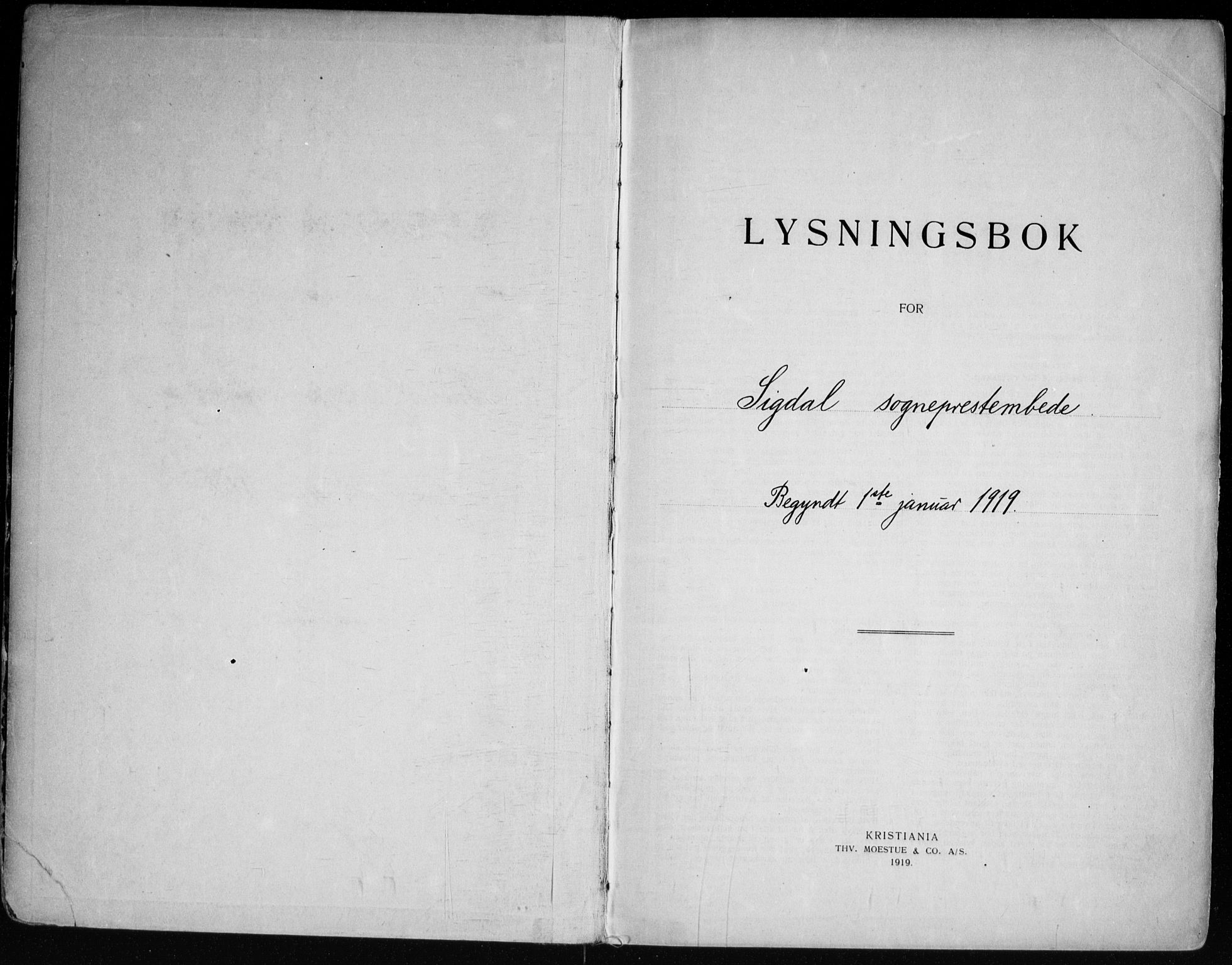 Sigdal kirkebøker, AV/SAKO-A-245/H/Ha/L0001: Lysningsprotokoll nr. 1, 1919-1953