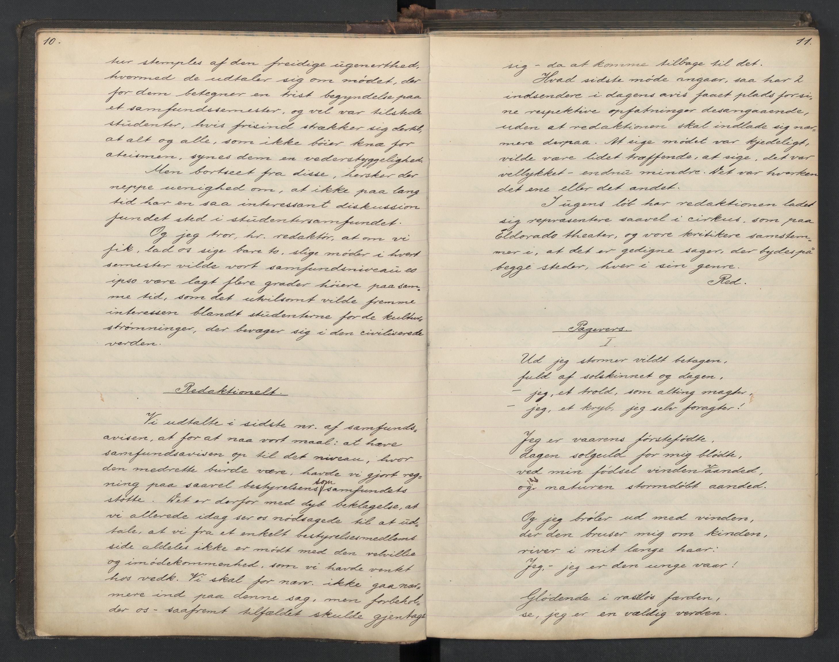 Det Norske Studentersamfund, AV/RA-PA-1322/X/Xa/L0014/0001: -- / Samfundsbladet/Studentersamfundets Avis, 1895-1897, s. 10-11