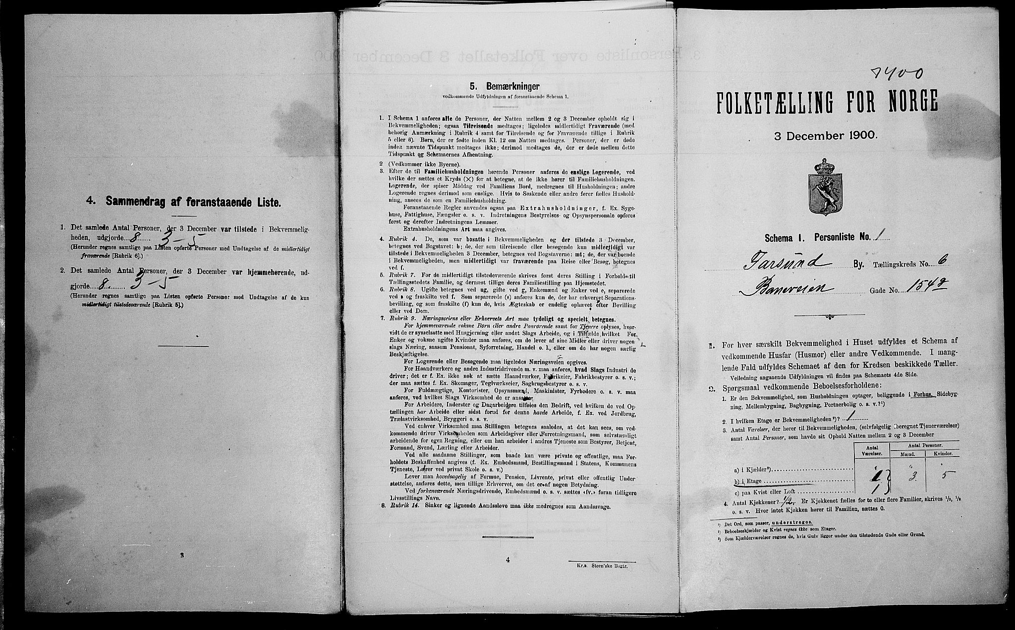 SAK, Folketelling 1900 for 1003 Farsund ladested, 1900, s. 1156