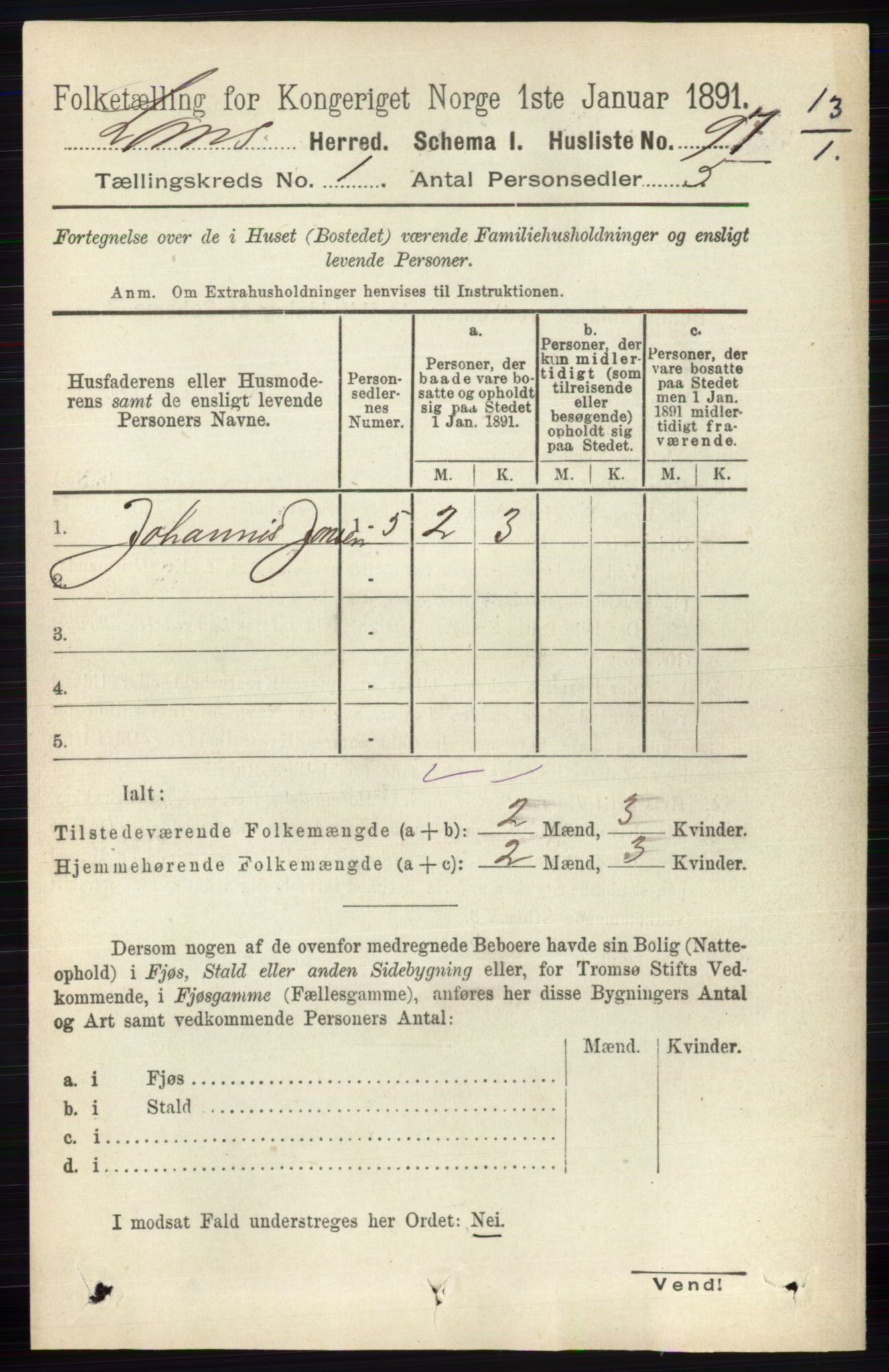 RA, Folketelling 1891 for 0514 Lom herred, 1891, s. 118