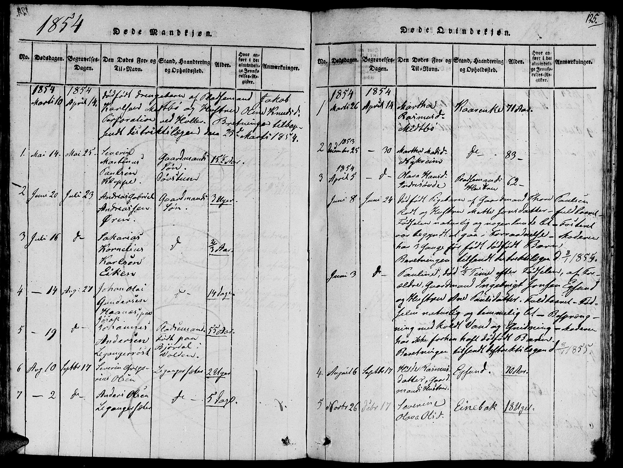 Ministerialprotokoller, klokkerbøker og fødselsregistre - Møre og Romsdal, SAT/A-1454/504/L0054: Ministerialbok nr. 504A01, 1816-1861, s. 125