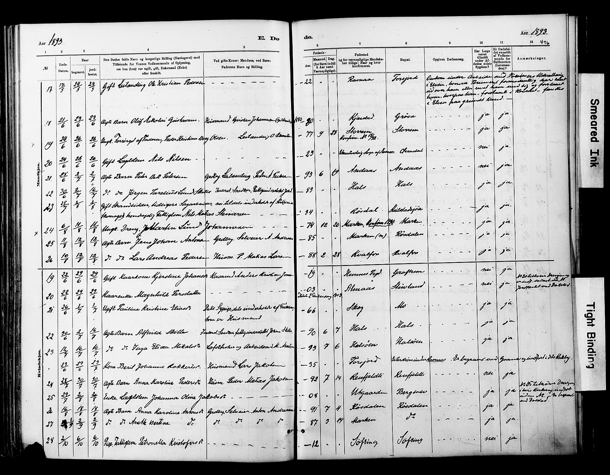 Ministerialprotokoller, klokkerbøker og fødselsregistre - Nordland, AV/SAT-A-1459/820/L0295: Ministerialbok nr. 820A16, 1880-1896, s. 416