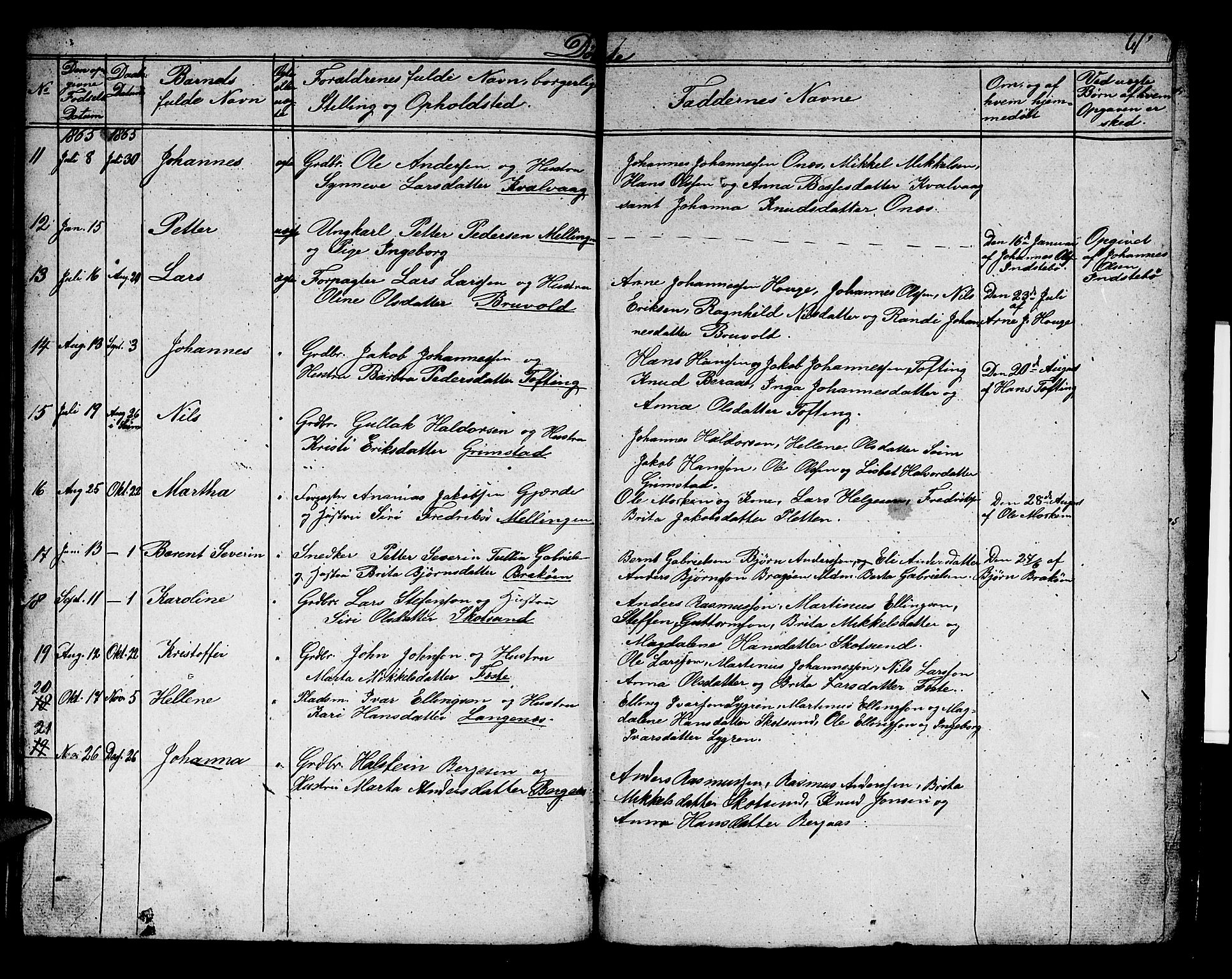 Alversund Sokneprestembete, AV/SAB-A-73901/H/Ha/Hab: Klokkerbok nr. B 1, 1852-1865, s. 61