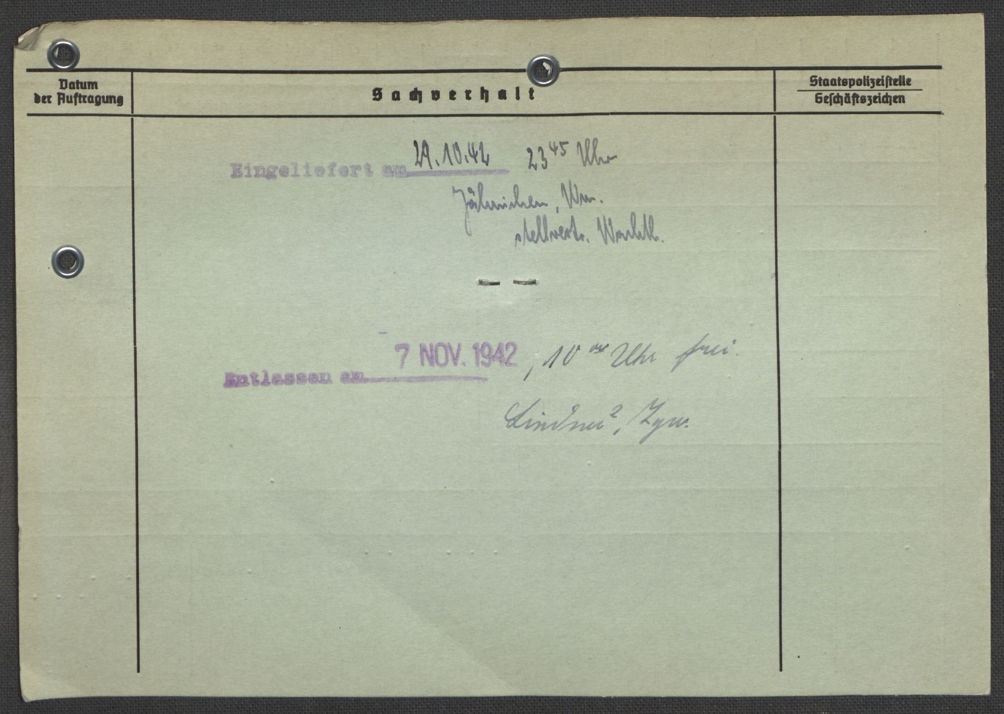 Befehlshaber der Sicherheitspolizei und des SD, AV/RA-RAFA-5969/E/Ea/Eaa/L0003: Register over norske fanger i Møllergata 19: Eng-Hag, 1940-1945, s. 1327