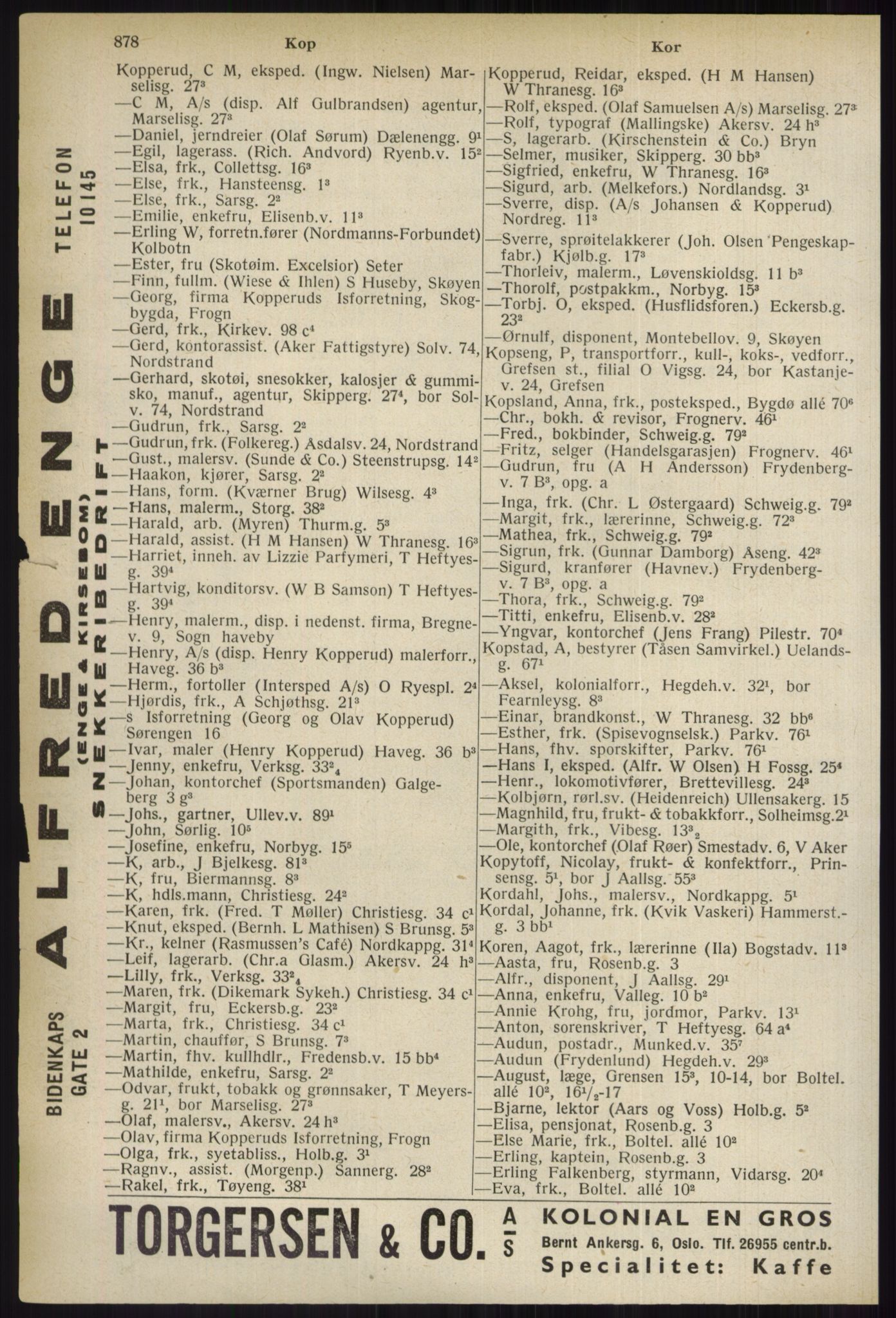 Kristiania/Oslo adressebok, PUBL/-, 1937, s. 878