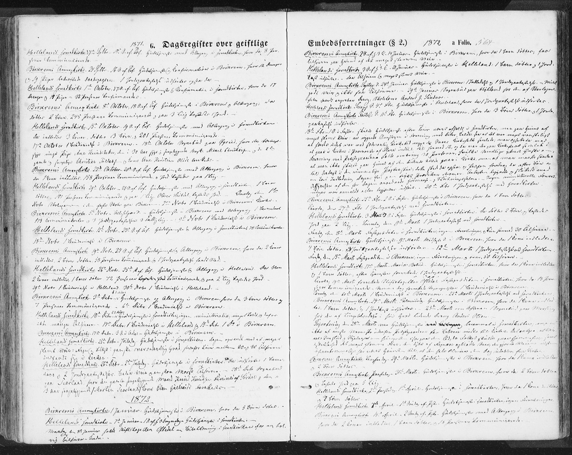 Helleland sokneprestkontor, SAST/A-101810: Ministerialbok nr. A 7.2, 1863-1886, s. 564