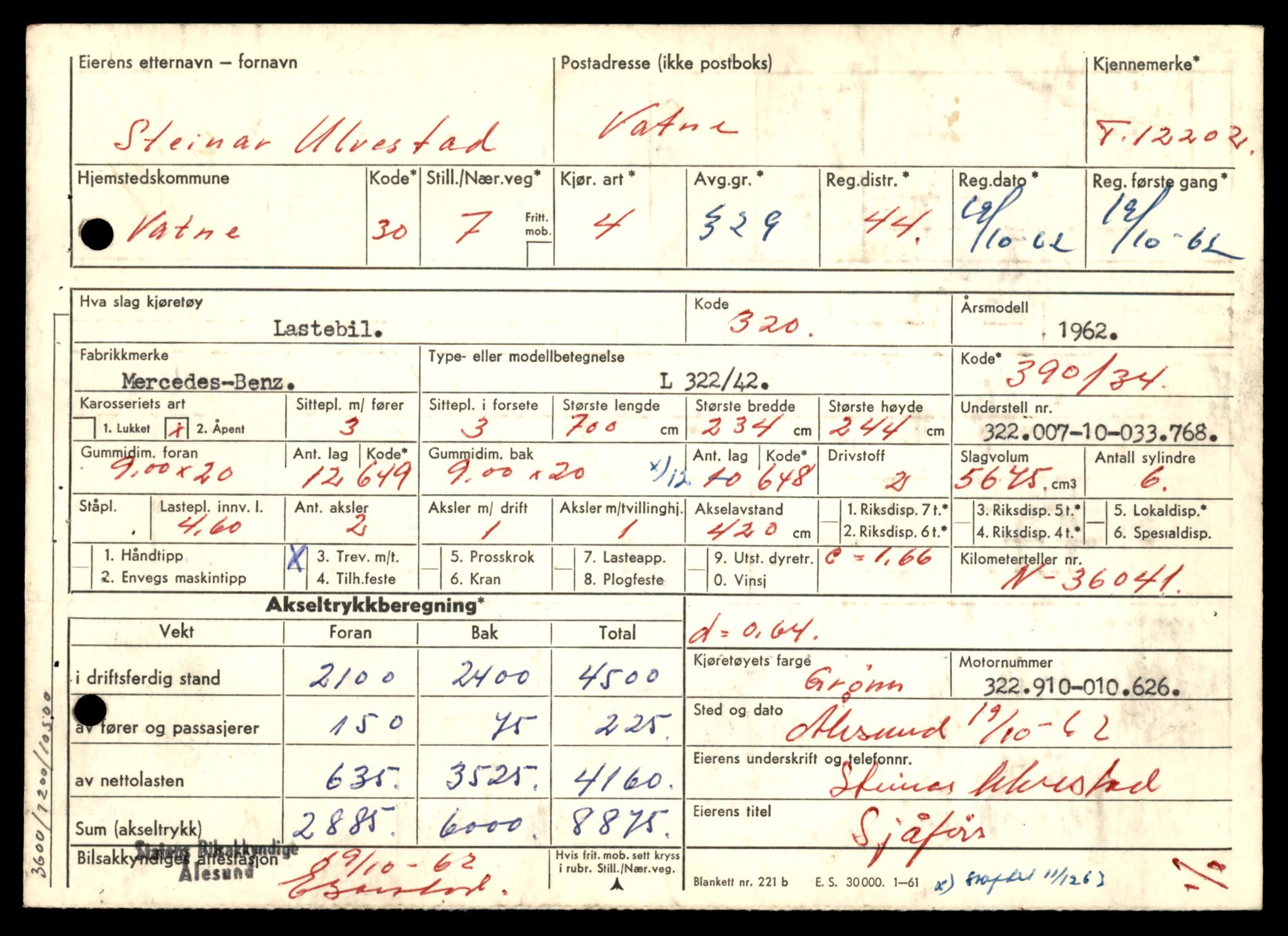 Møre og Romsdal vegkontor - Ålesund trafikkstasjon, AV/SAT-A-4099/F/Fe/L0033: Registreringskort for kjøretøy T 12151 - T 12474, 1927-1998, s. 2025