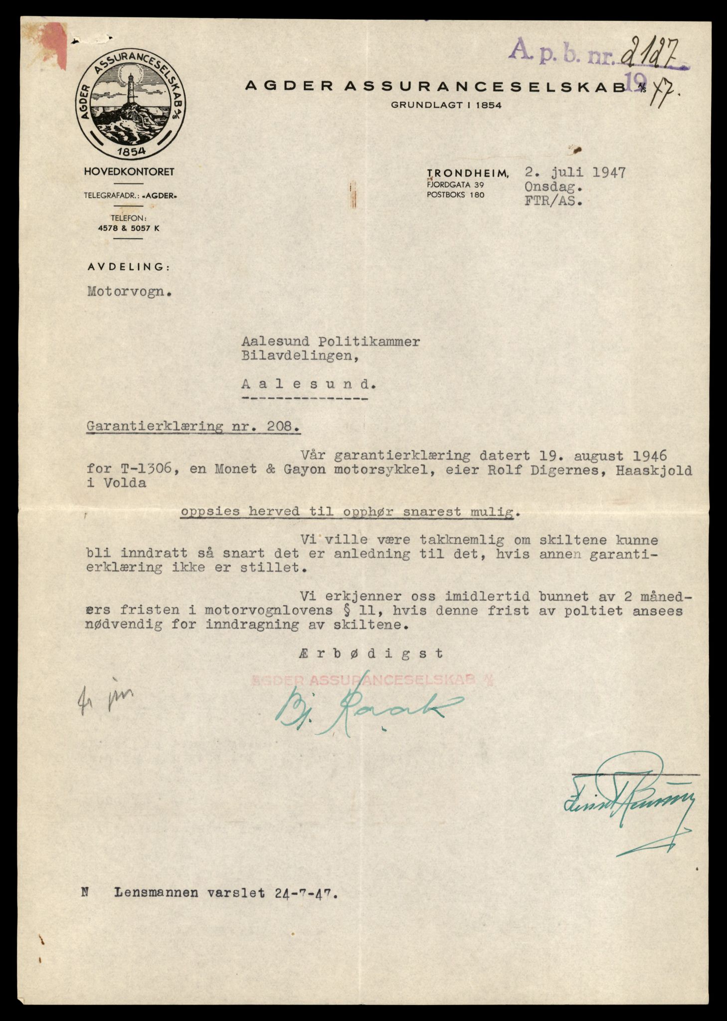 Møre og Romsdal vegkontor - Ålesund trafikkstasjon, AV/SAT-A-4099/F/Fe/L0037: Registreringskort for kjøretøy T 13031 - T 13179, 1927-1998, s. 2443