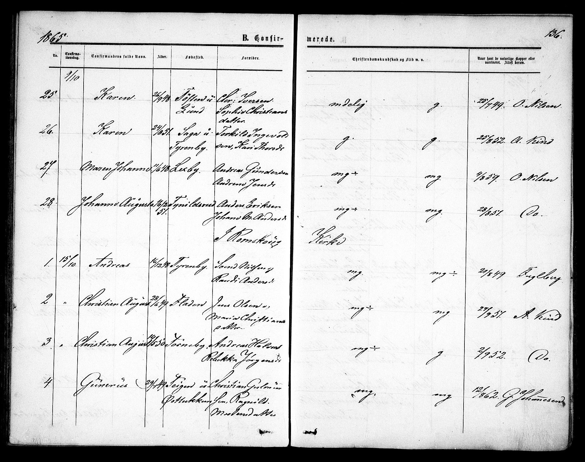 Rødenes prestekontor Kirkebøker, AV/SAO-A-2005/F/Fa/L0007: Ministerialbok nr. I 7, 1860-1869, s. 136