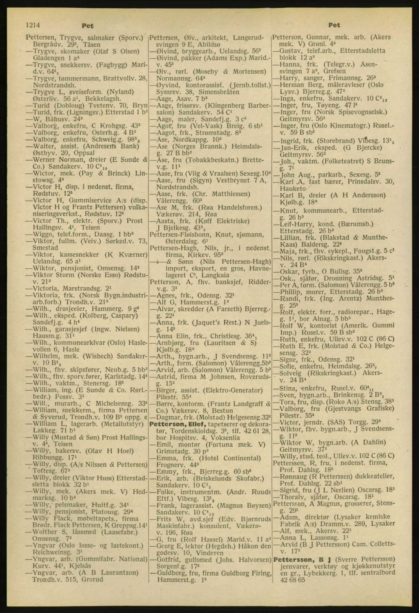 Kristiania/Oslo adressebok, PUBL/-, 1953, s. 1214