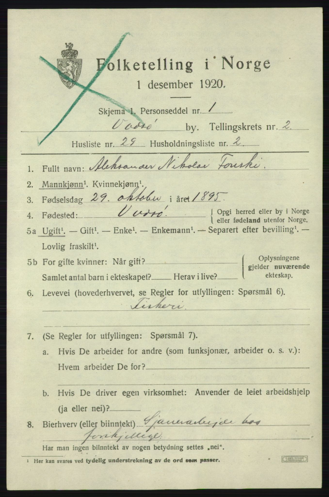 SATØ, Folketelling 1920 for 2003 Vadsø kjøpstad, 1920, s. 3719