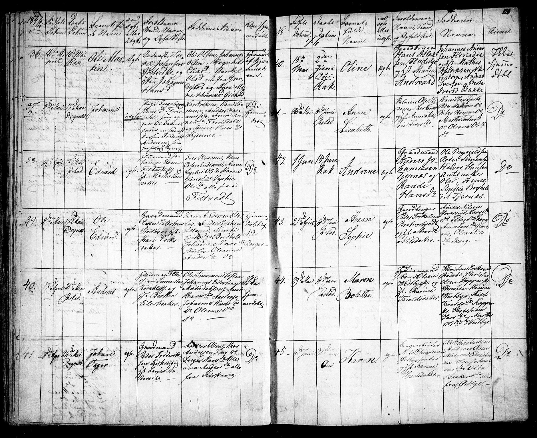 Rakkestad prestekontor Kirkebøker, AV/SAO-A-2008/F/Fa/L0008: Ministerialbok nr. I 8, 1842-1849, s. 123-124
