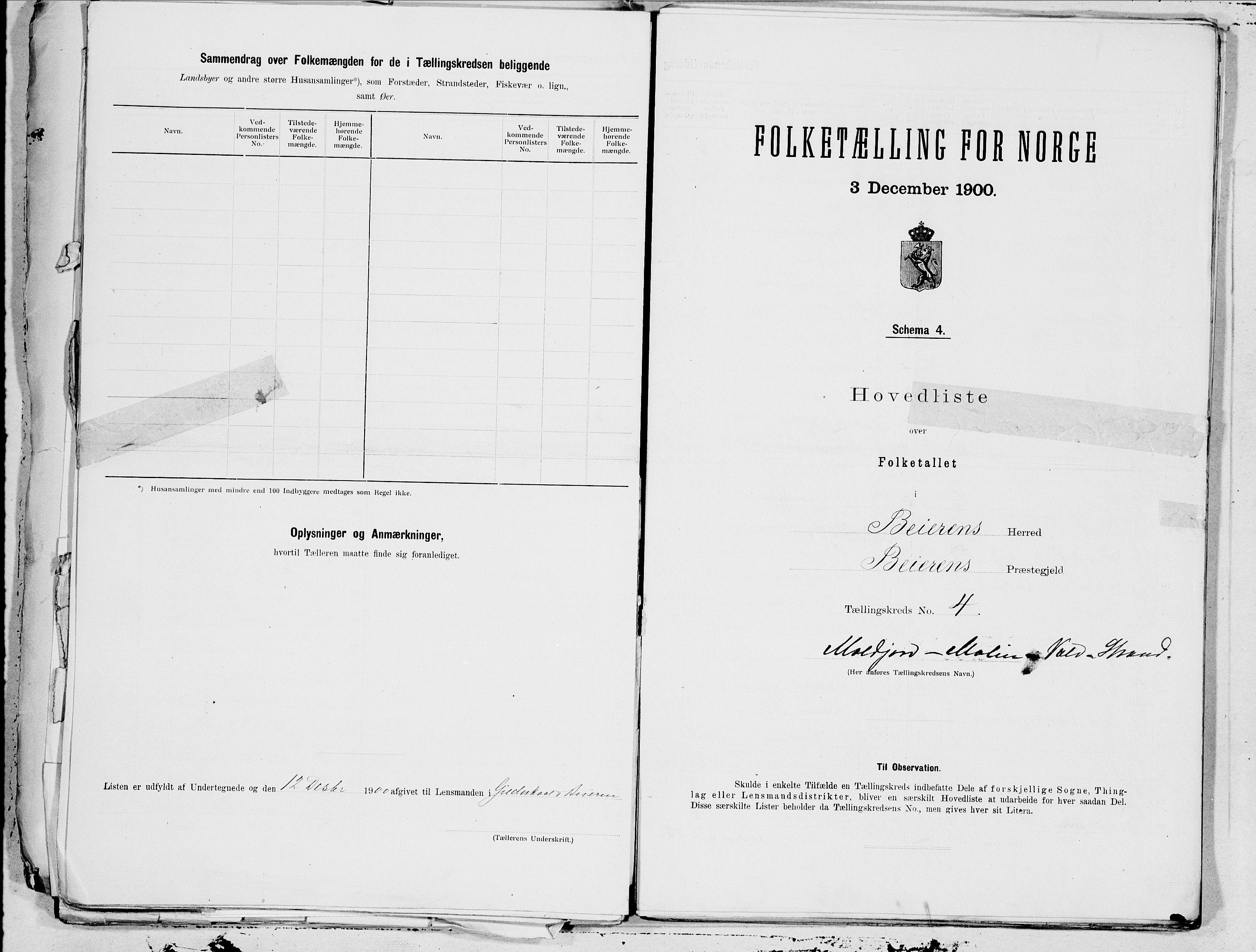 SAT, Folketelling 1900 for 1839 Beiarn herred, 1900, s. 8