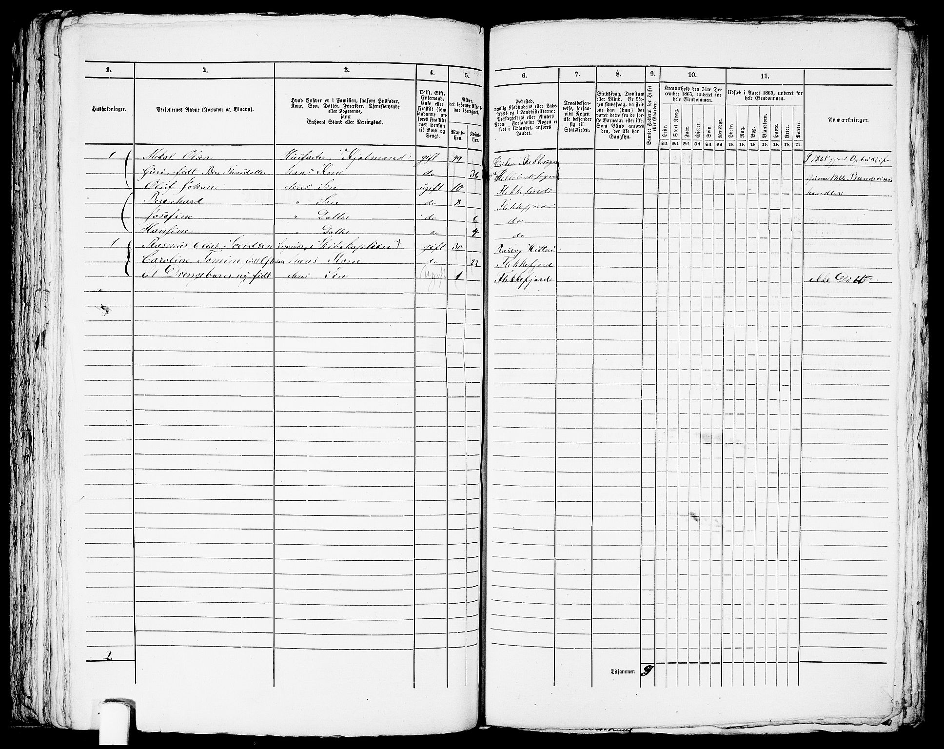 RA, Folketelling 1865 for 1004B Flekkefjord prestegjeld, Flekkefjord kjøpstad, 1865, s. 227