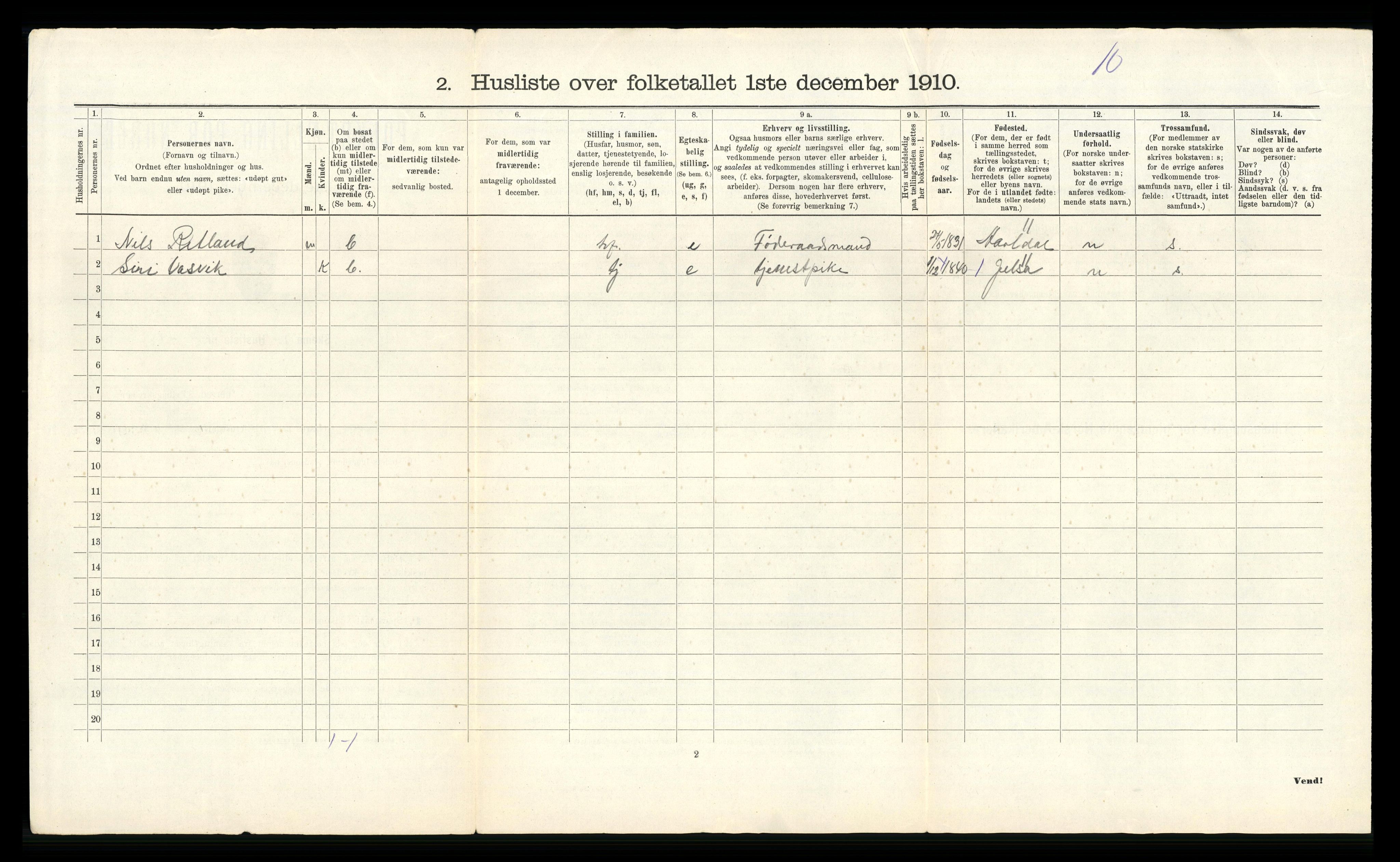 RA, Folketelling 1910 for 1132 Fister herred, 1910, s. 29