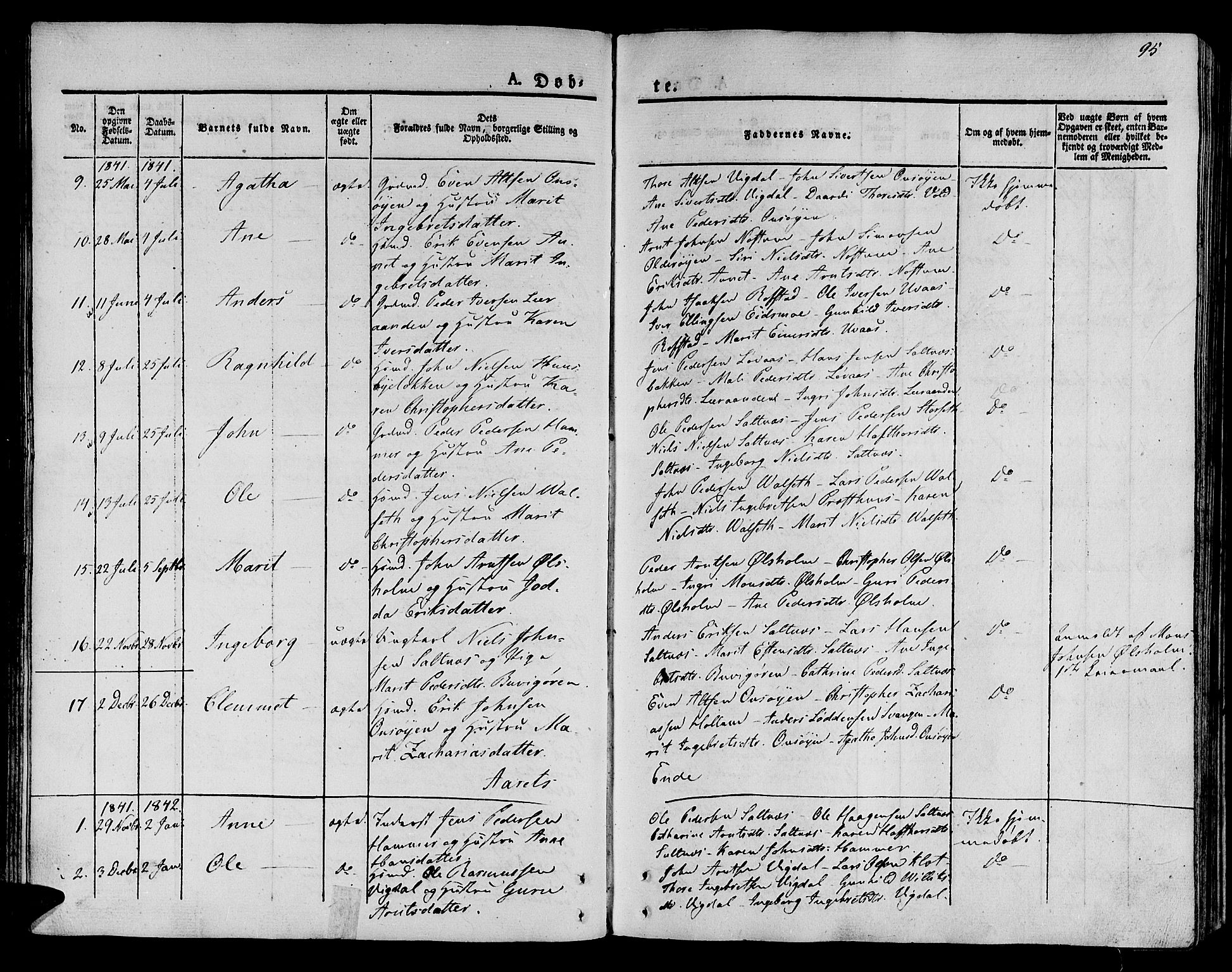 Ministerialprotokoller, klokkerbøker og fødselsregistre - Sør-Trøndelag, AV/SAT-A-1456/612/L0375: Ministerialbok nr. 612A07 /2, 1829-1845, s. 95
