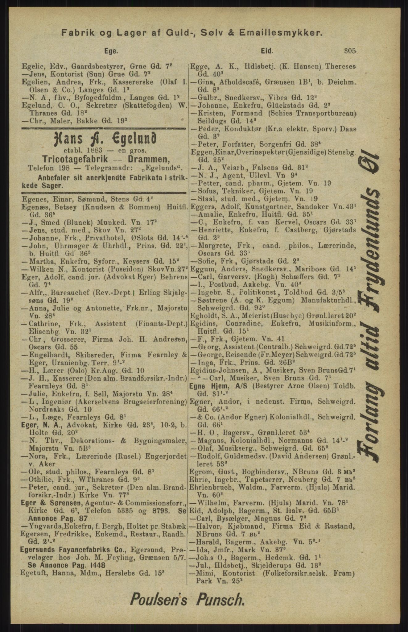 Kristiania/Oslo adressebok, PUBL/-, 1904, s. 305