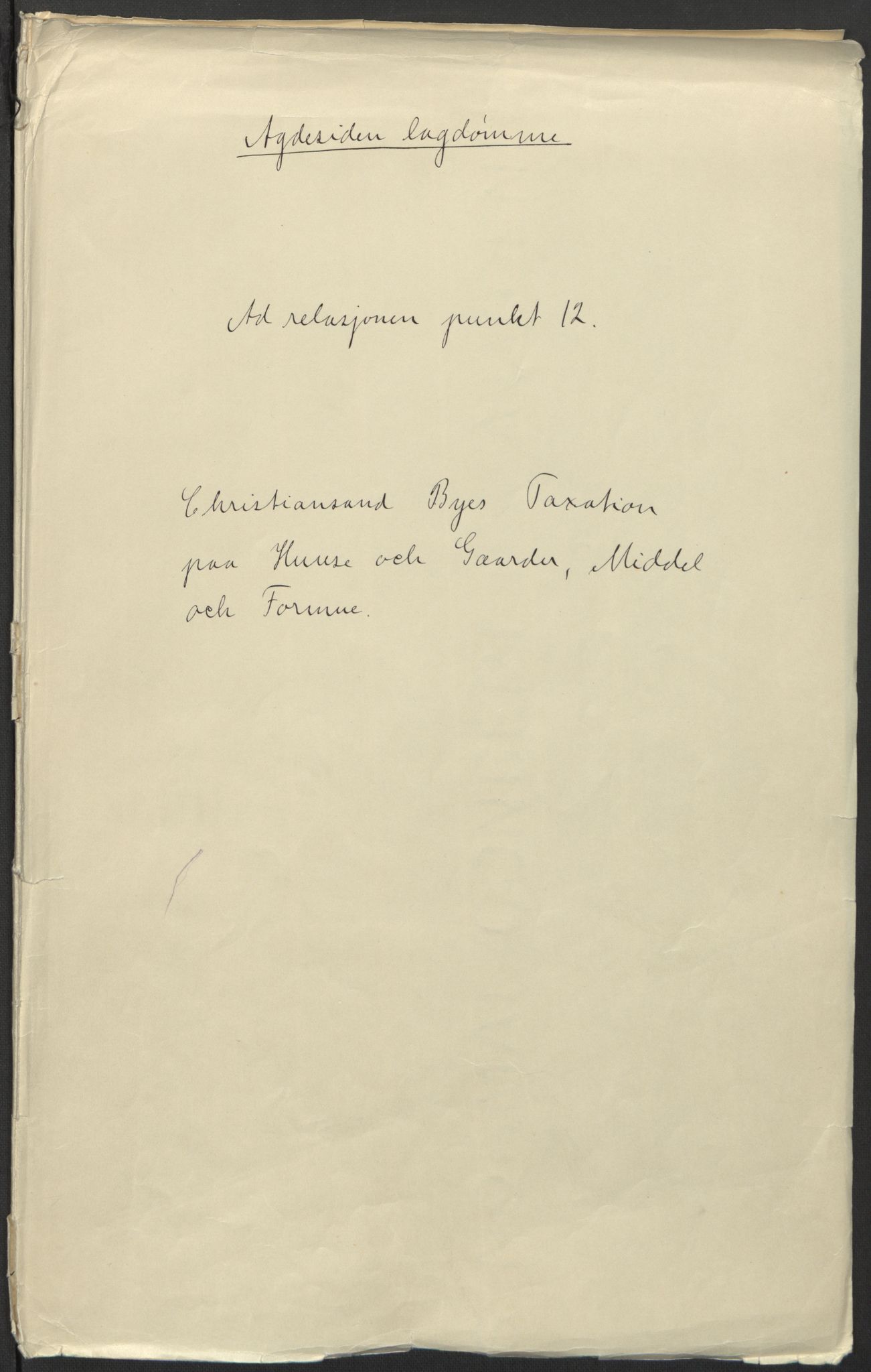 Rentekammeret inntil 1814, Realistisk ordnet avdeling, AV/RA-EA-4070/L/L0022/0007: Agder lagdømme: / Taksasjon av gårder, middel og formue i Kristiansand by, 1661