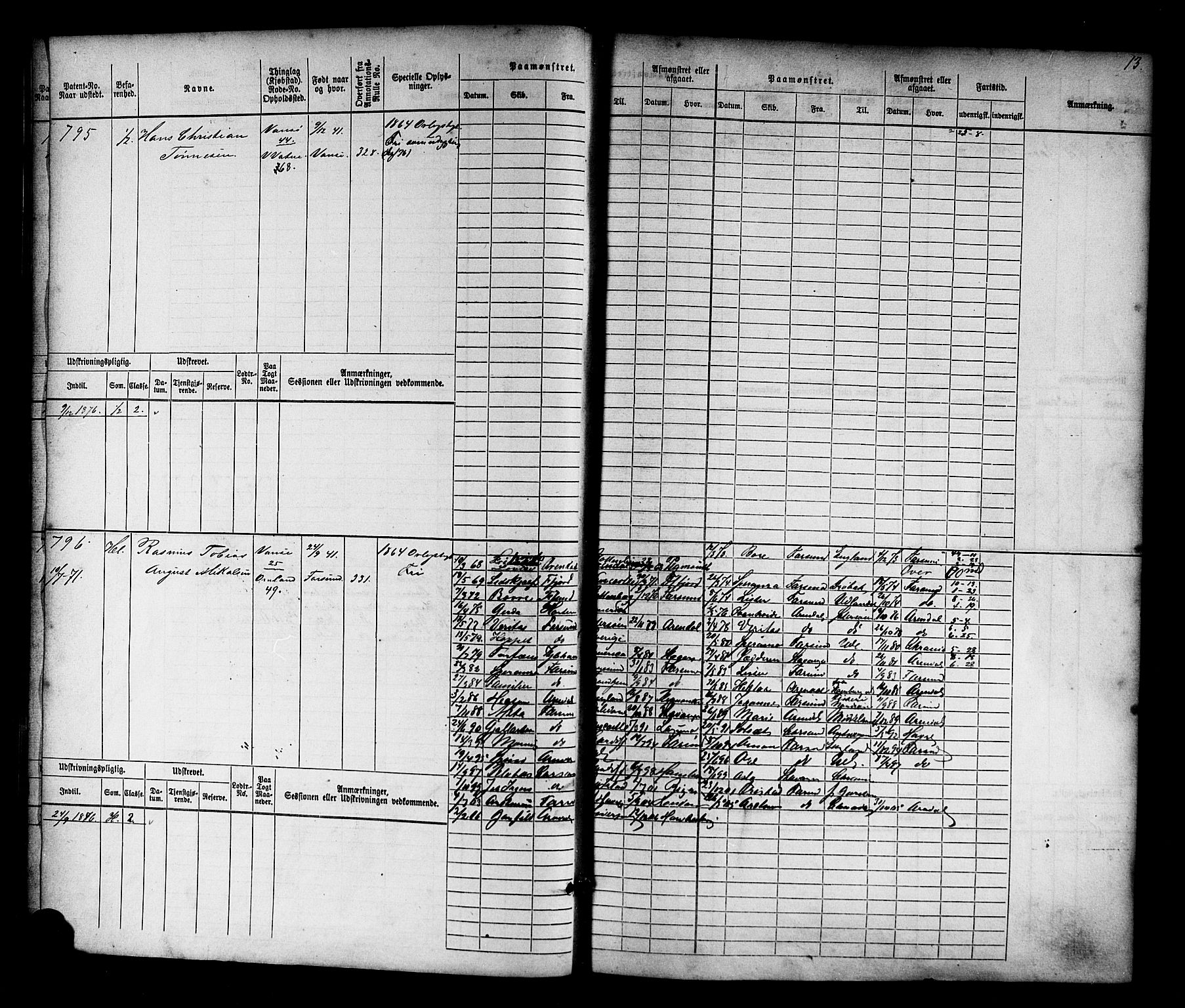 Farsund mønstringskrets, AV/SAK-2031-0017/F/Fb/L0016: Hovedrulle nr 771-1536, Z-8, 1868-1904, s. 16