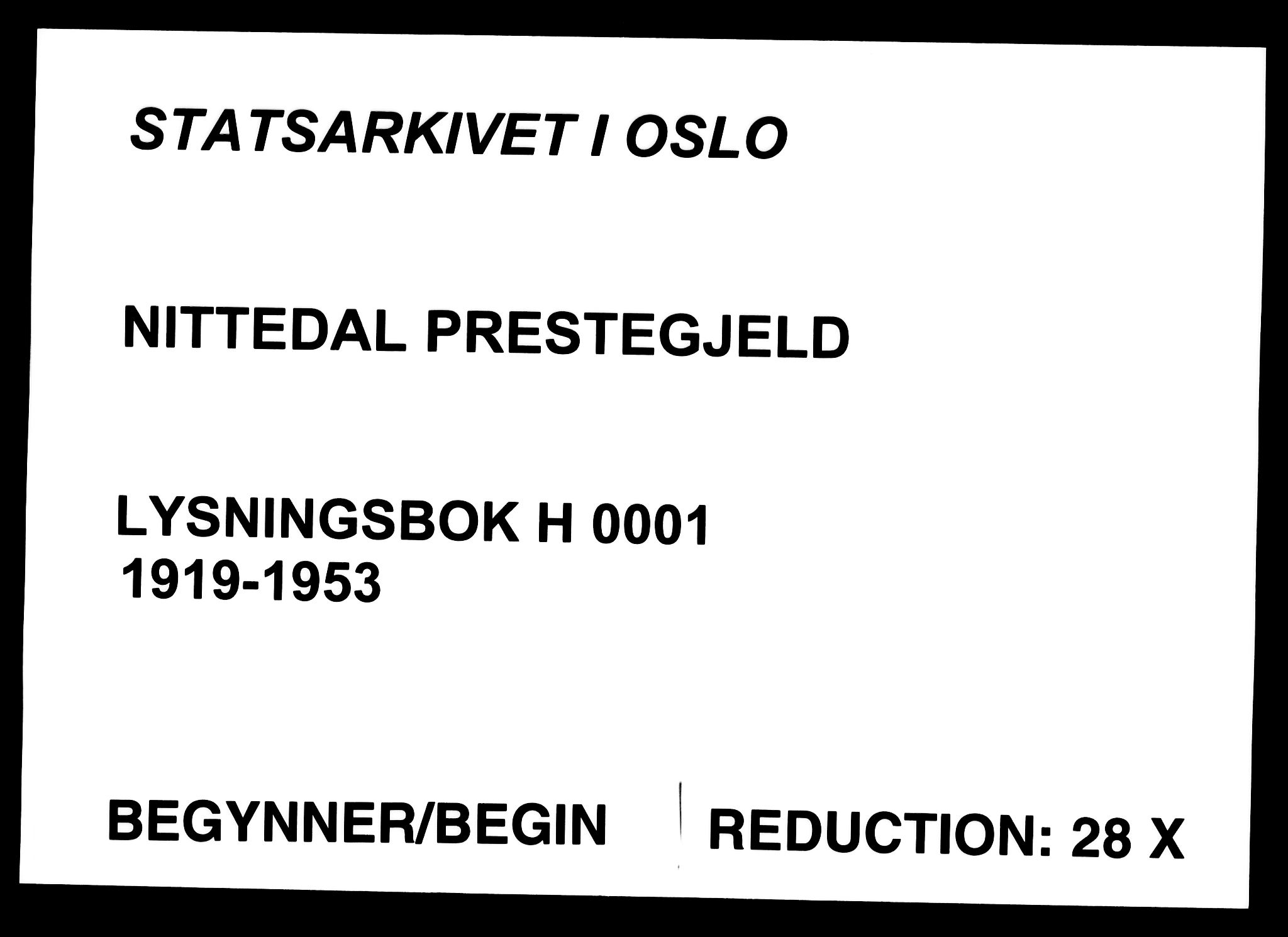 Nittedal prestekontor Kirkebøker, AV/SAO-A-10365a/H/Ha/L0001: Lysningsprotokoll nr. 1, 1919-1953