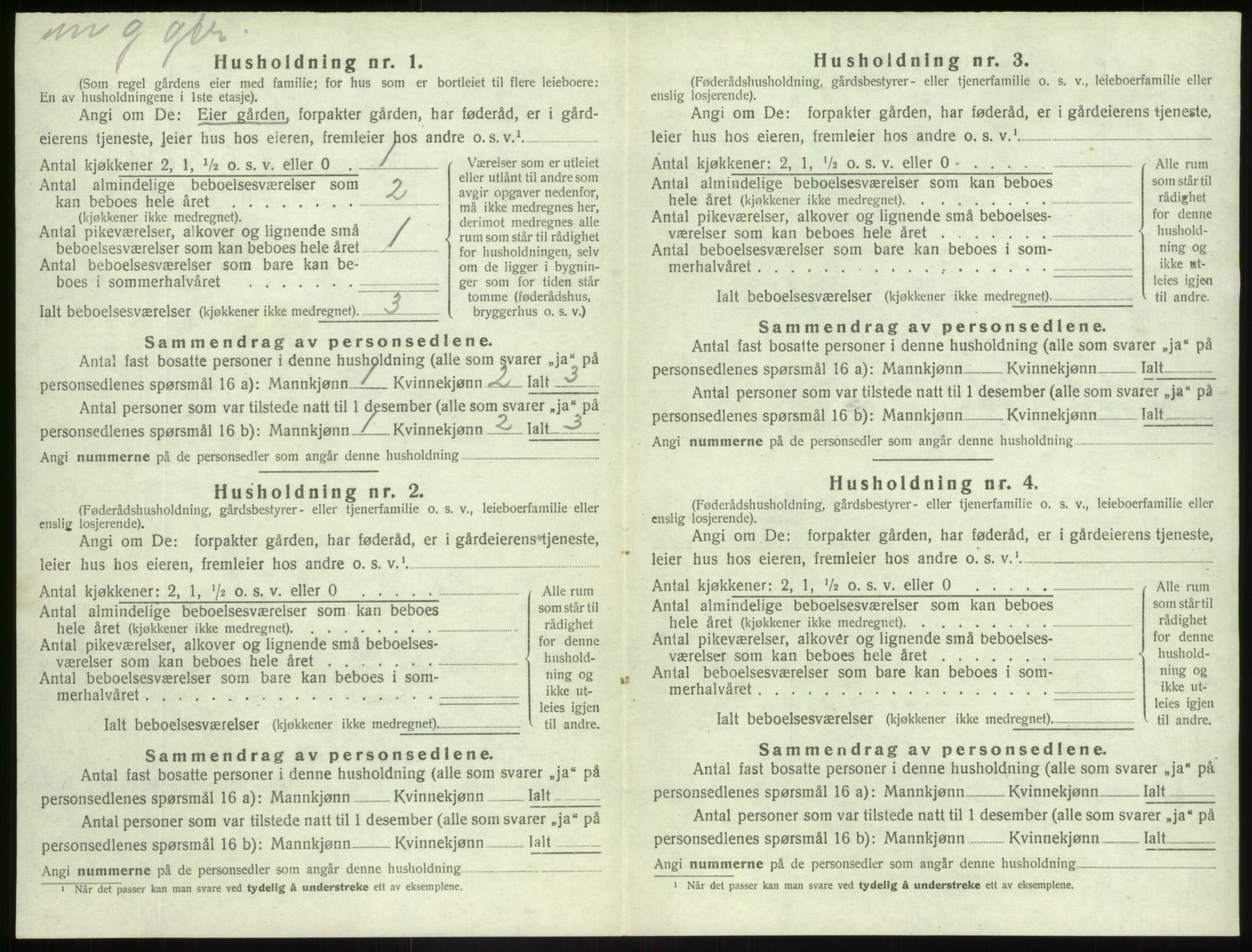 SAB, Folketelling 1920 for 1426 Luster herred, 1920, s. 463