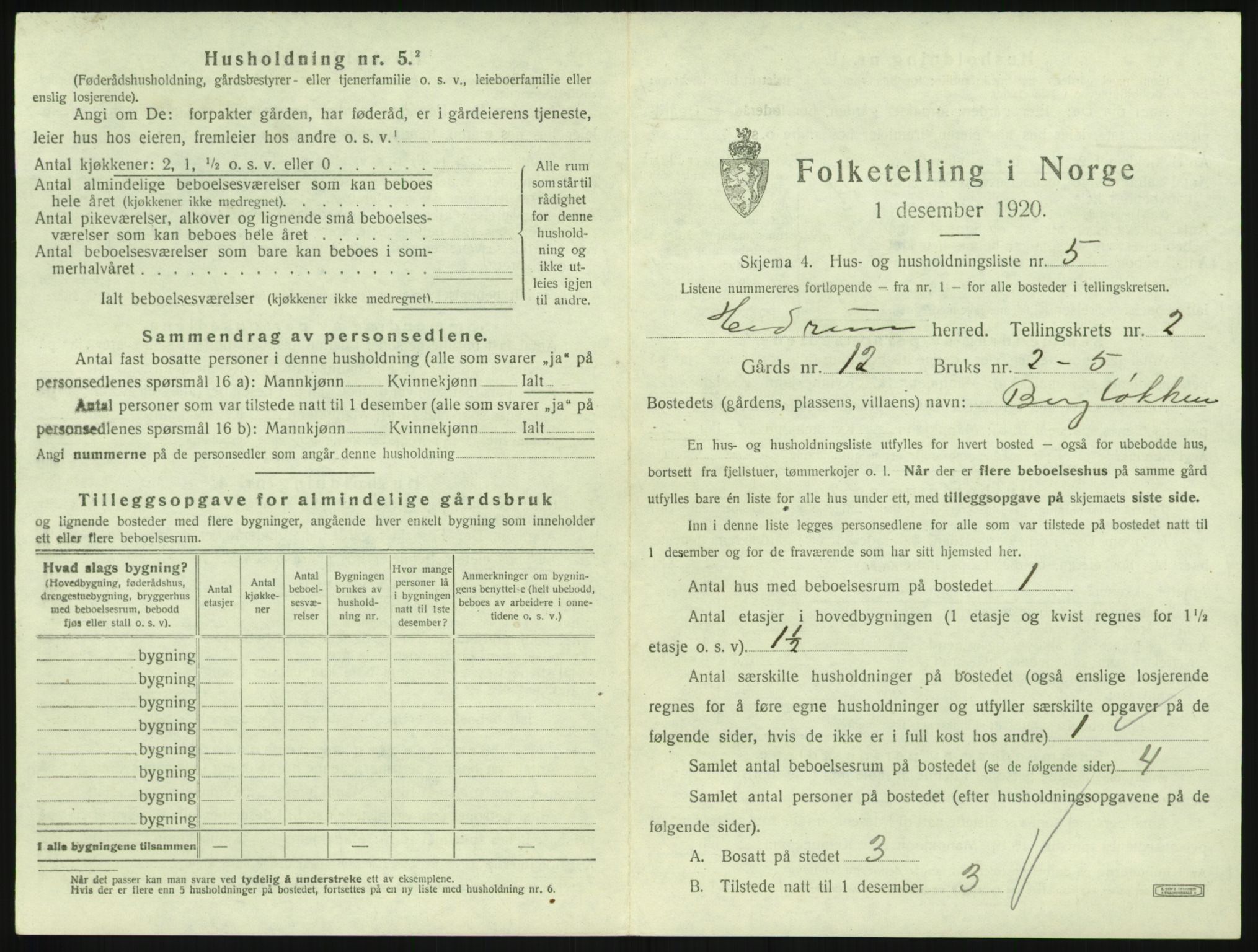 SAKO, Folketelling 1920 for 0727 Hedrum herred, 1920, s. 139