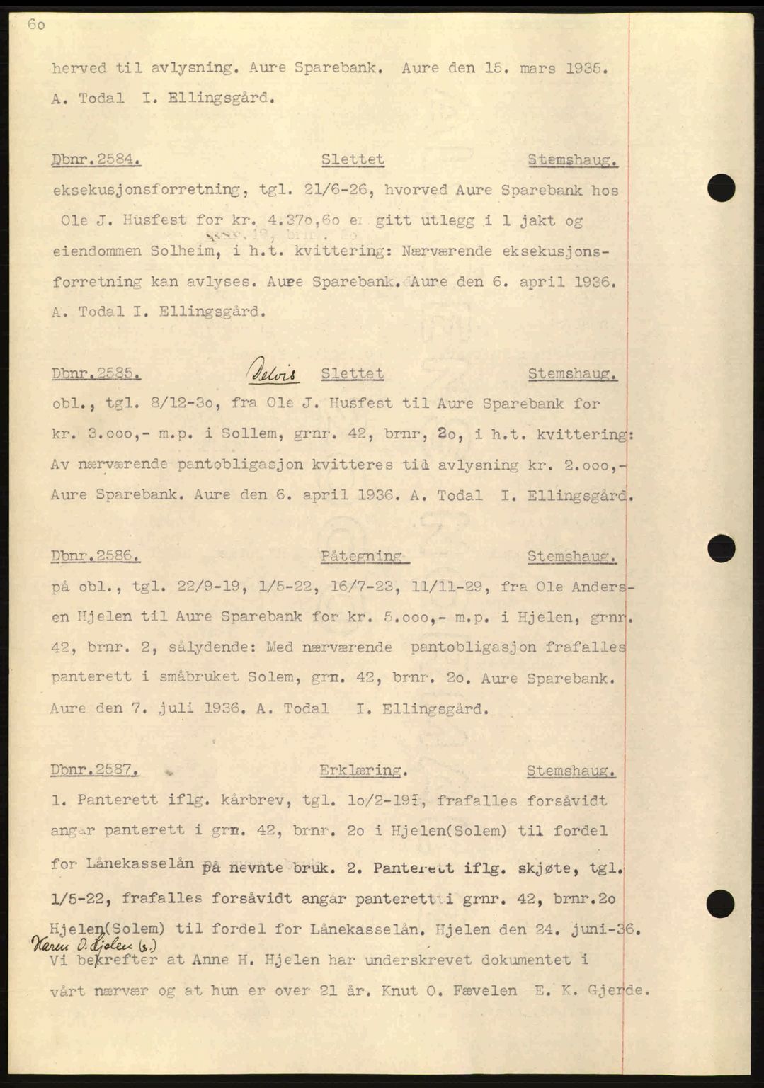 Nordmøre sorenskriveri, SAT/A-4132/1/2/2Ca: Pantebok nr. C80, 1936-1939, Dagboknr: 2584/1936