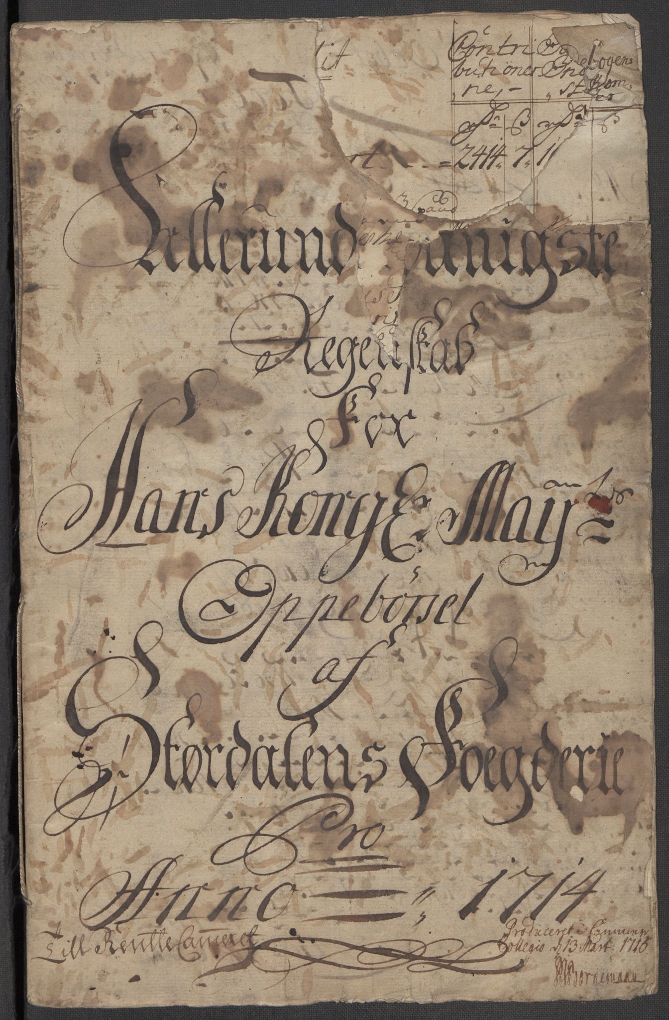Rentekammeret inntil 1814, Reviderte regnskaper, Fogderegnskap, RA/EA-4092/R62/L4204: Fogderegnskap Stjørdal og Verdal, 1714, s. 5